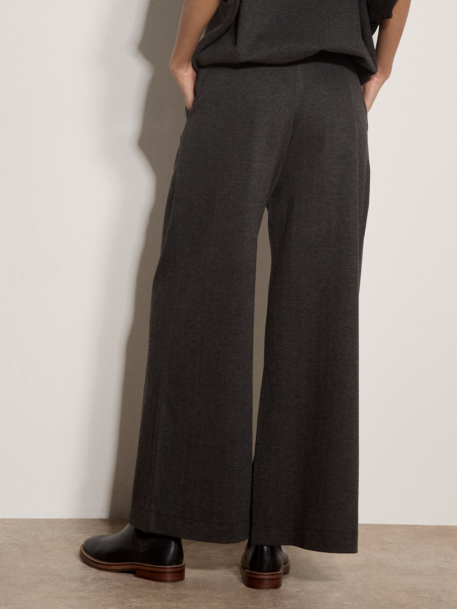 Apricot Relaxhose »Weite Hose mit Fischgrätenmuster«  mit elastischem Bund