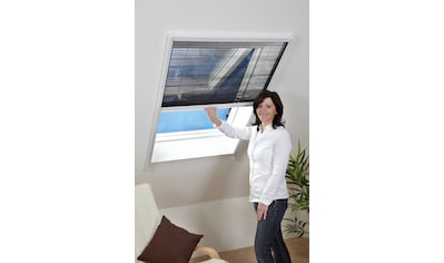 Insektenschutzrollo »für Dachfenster«, transparent, weiß/anthrazit, BxH: 110x160 cm