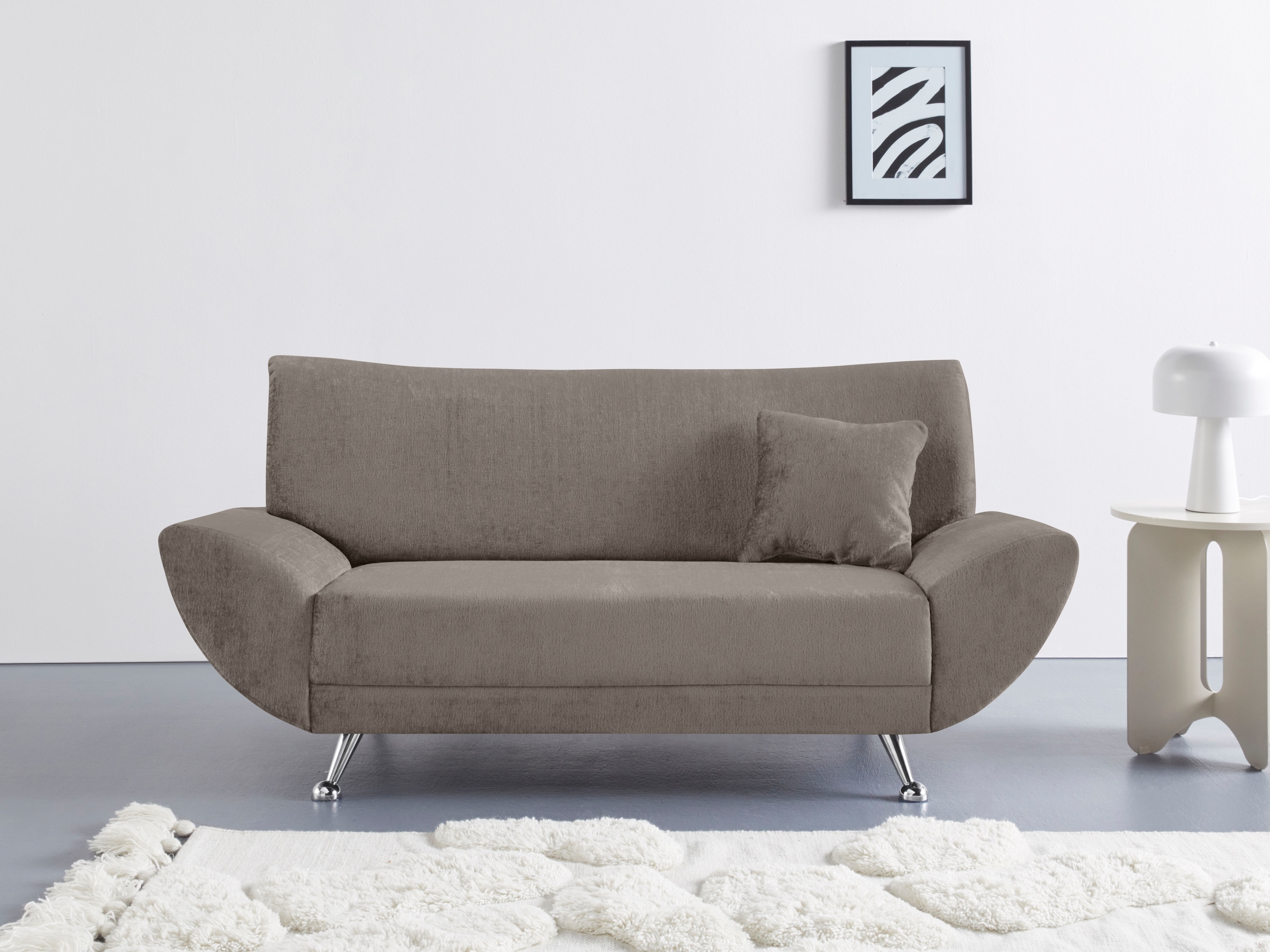 2-Sitzer HOME AFFAIRE, B:174cm H:78cm T:82cm, braun, Kunstleder SOFTLUX;Luxus-Microfaser ALCAZAR (100% Polyester);Feinstruktur (100% Polyester),