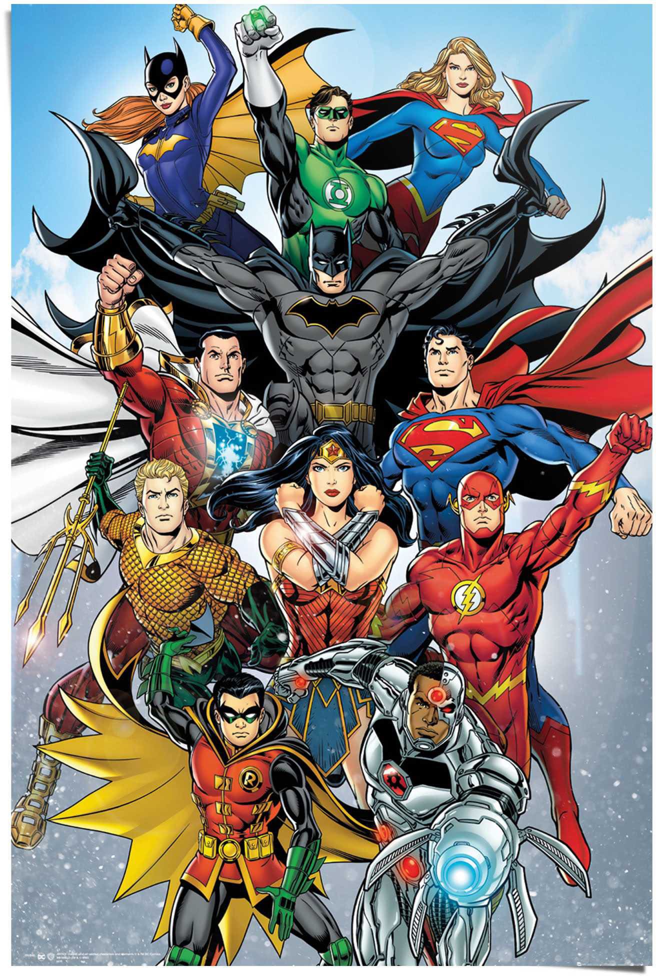 | St.) Wonderwoman Comics Poster Flash (1 Reinders! kaufen »DC Helden BAUR Superman Batman«,
