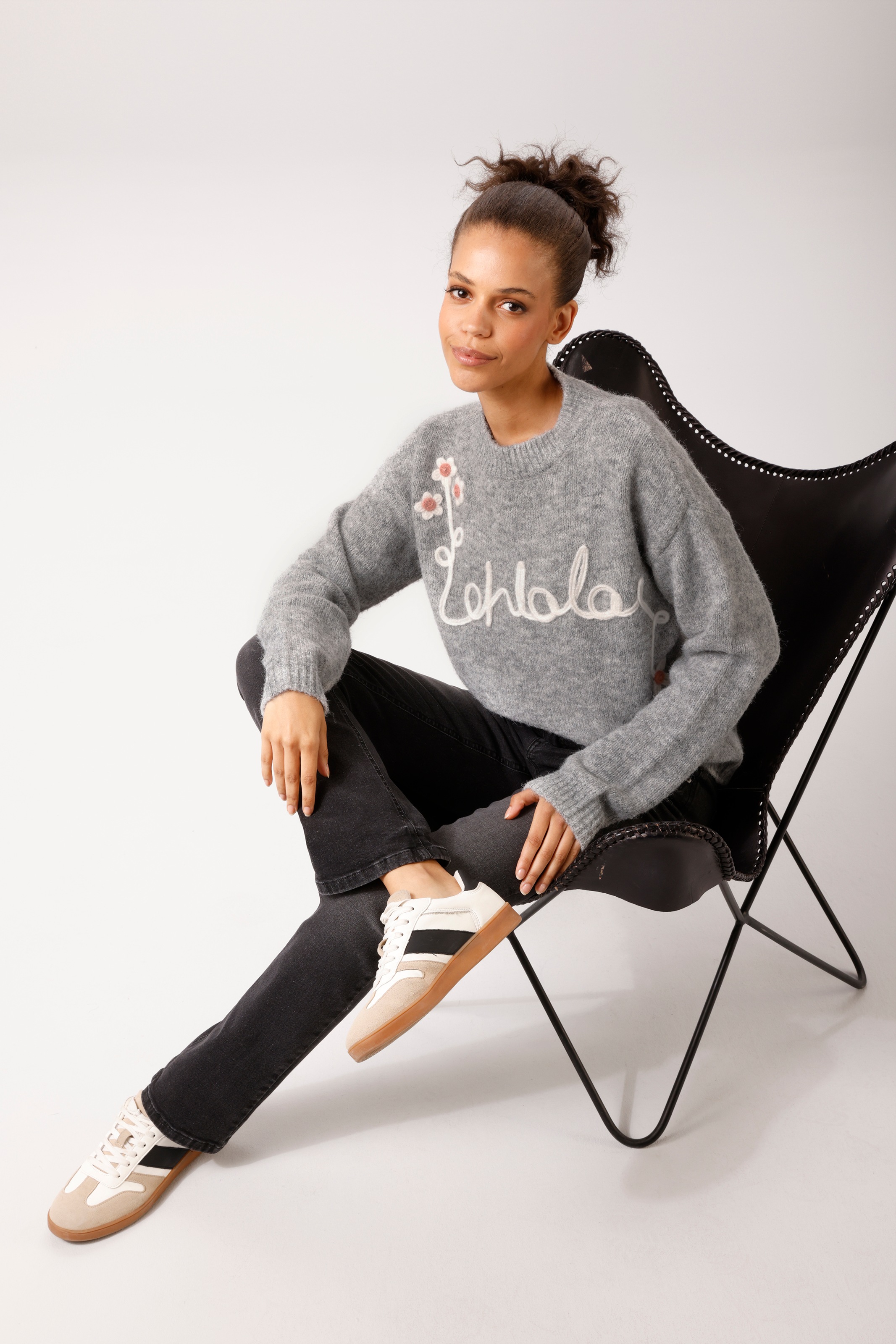 Aniston CASUAL Strickpullover mit Kordel-Applikationen - NEUE KOLLEKTION