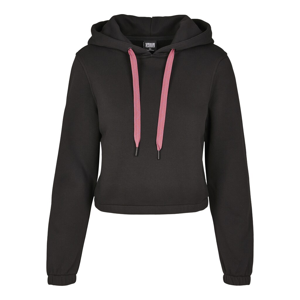 URBAN CLASSICS Rundhalspullover »Urban Classics Damen Ladies Contrast Drawstring Hoody«, (1 tlg.)