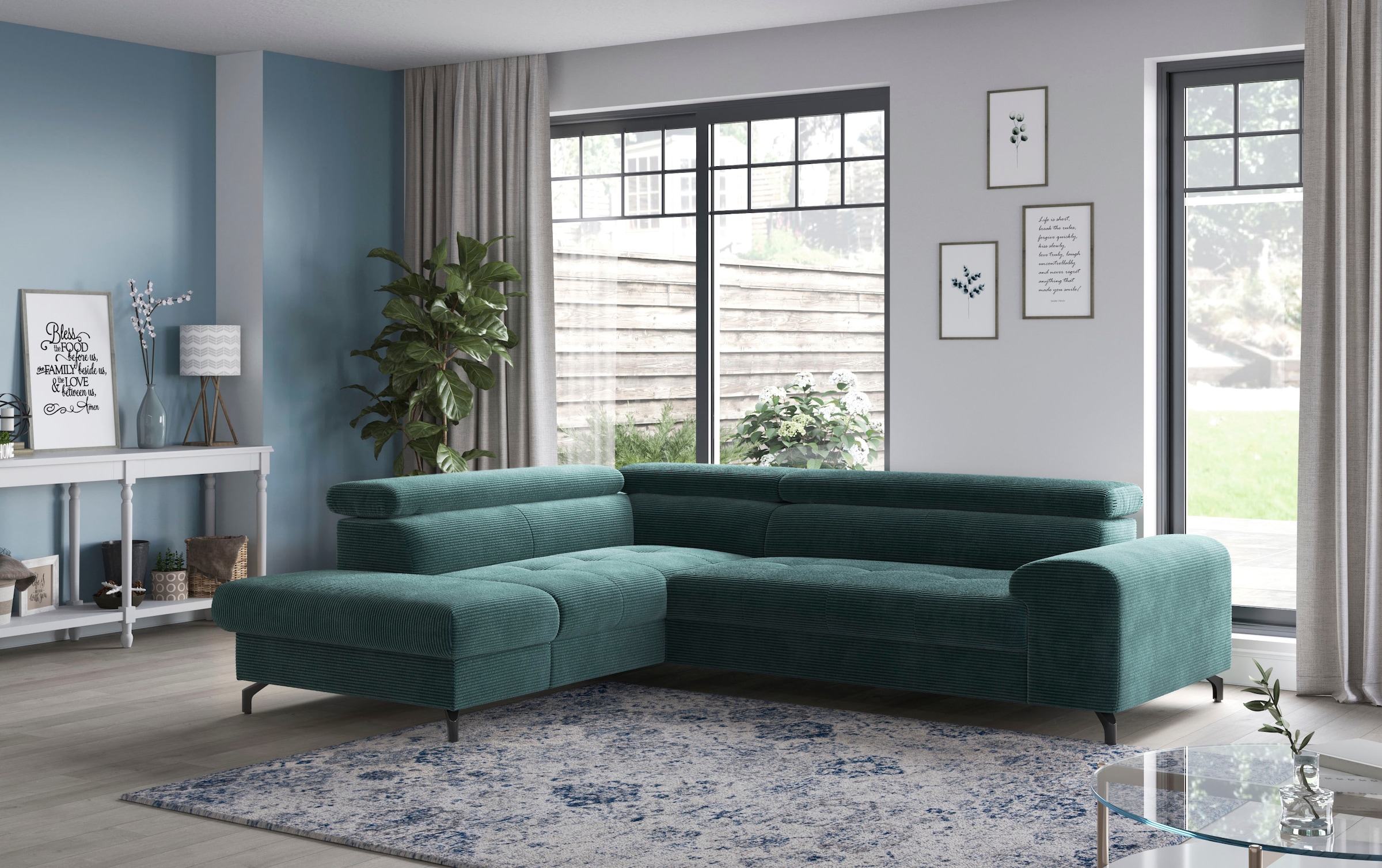 COTTA Ecksofa "Aura L-Form", mit Schlaffunktion, Bettkasten und Kopfteilver günstig online kaufen