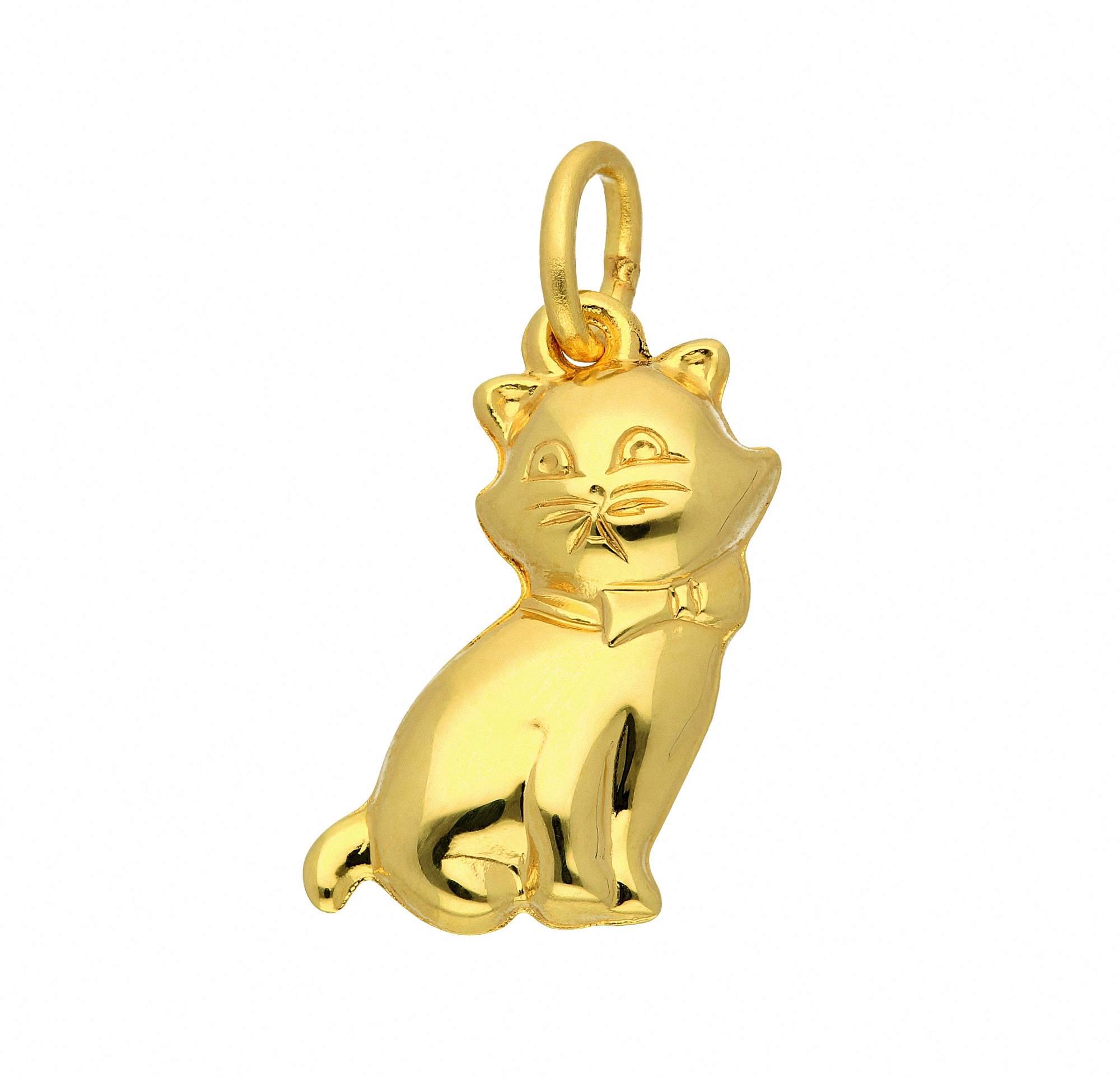 Adelia´s Kettenanhänger »Damen Goldschmuck 585 Gold Anhänger Katze«, 585 Gold Goldschmuck für Damen