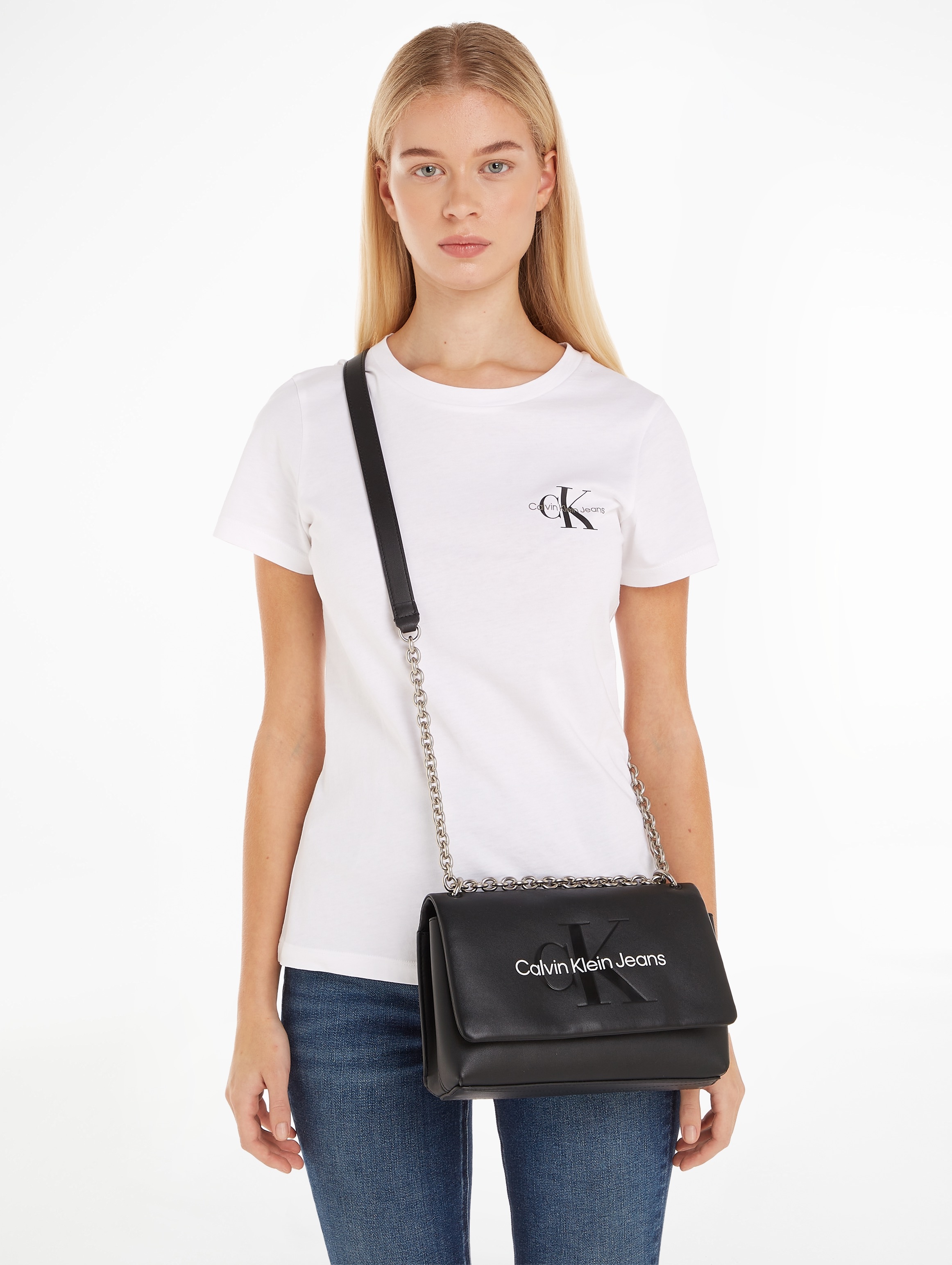 Calvin Klein Jeans Schultertasche »SCULPTED EW FLAP W/CHAIN25 MONO«