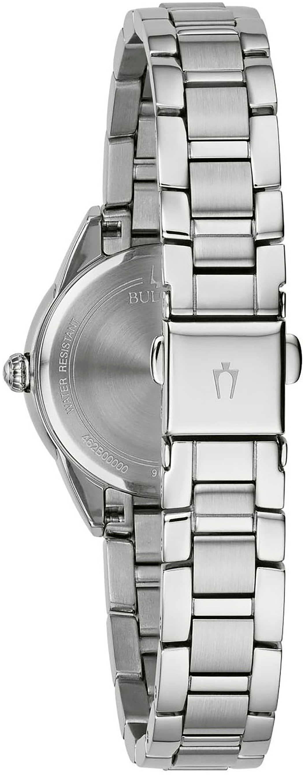 Bulova Quarzuhr, Armbanduhr, Damenuhr, Edelstahlarmband, analog