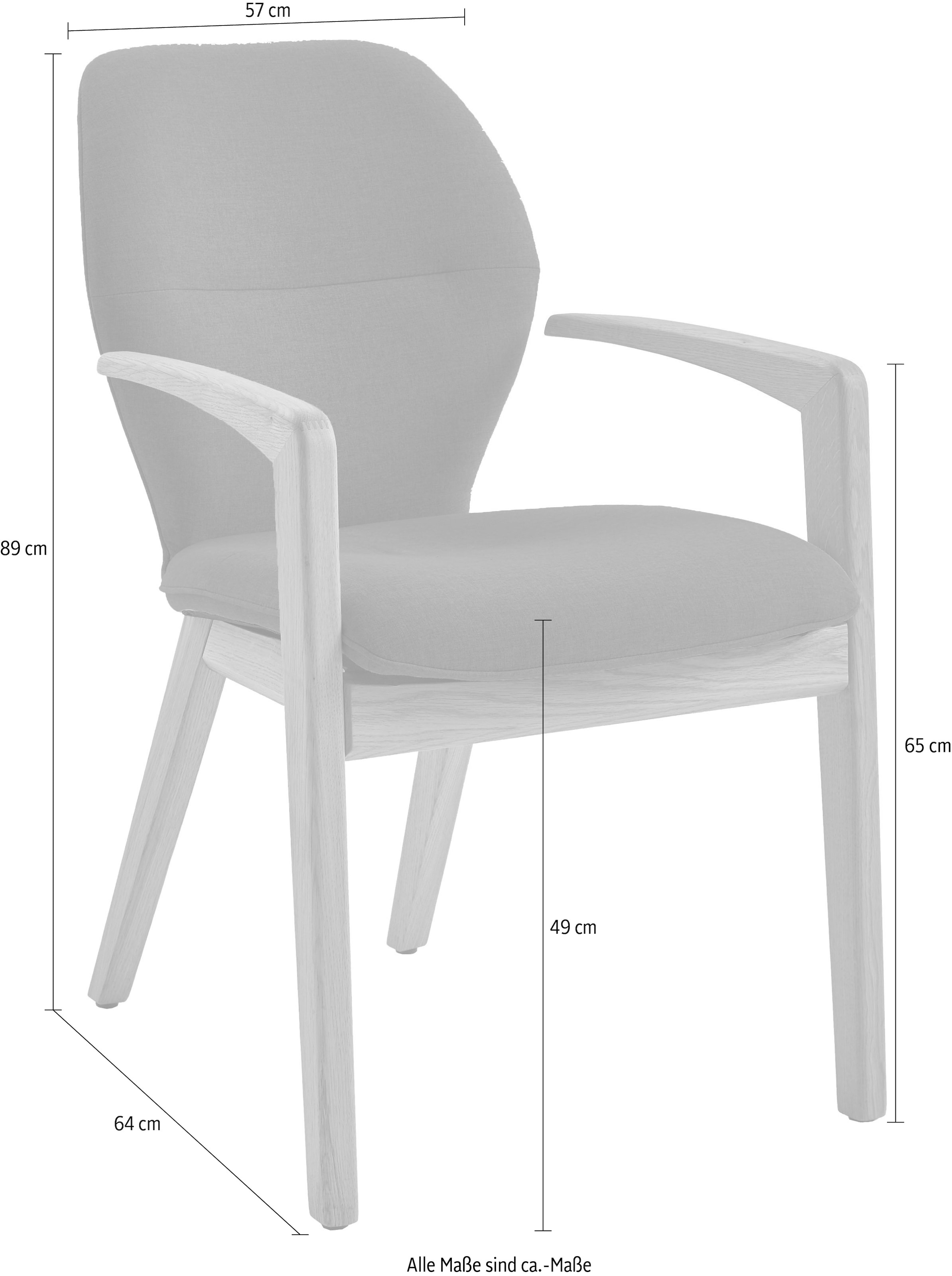 NIEHOFF SITZMÖBEL Esszimmerstuhl () 1 Armlehnenstuhl, Eiche massiv, verschiedene Farben, Sitzhöhe 49