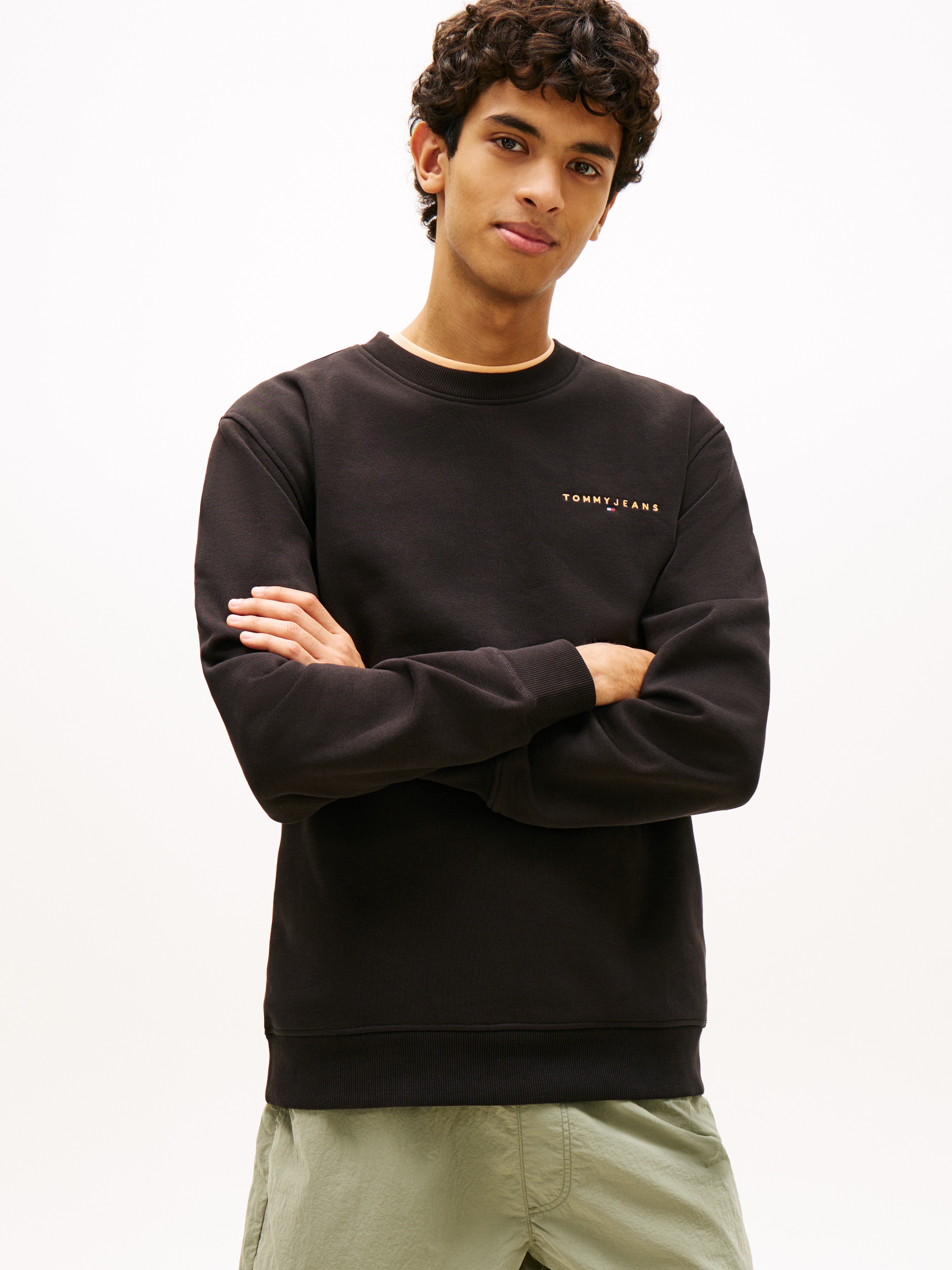 Tommy Jeans "TJM REG LINEAR CREW EXT", mit Logostickerei günstig online kaufen