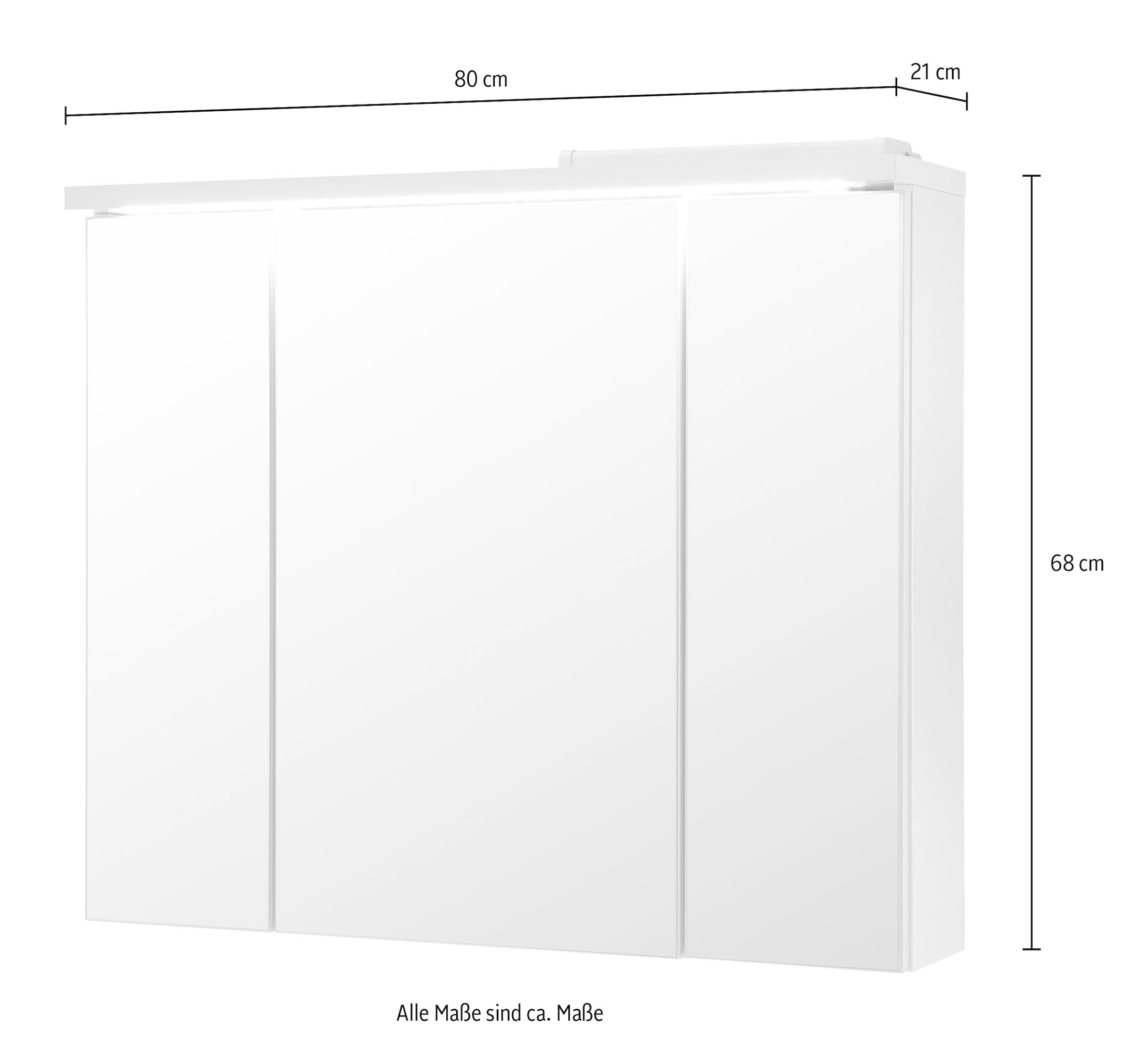 BASIC by Balculina Spiegelschrank »Pool, Badezimmerschrank BxHxT 80x68x21«, (1 St.), Breite 80cm, Tür L/R montierbar