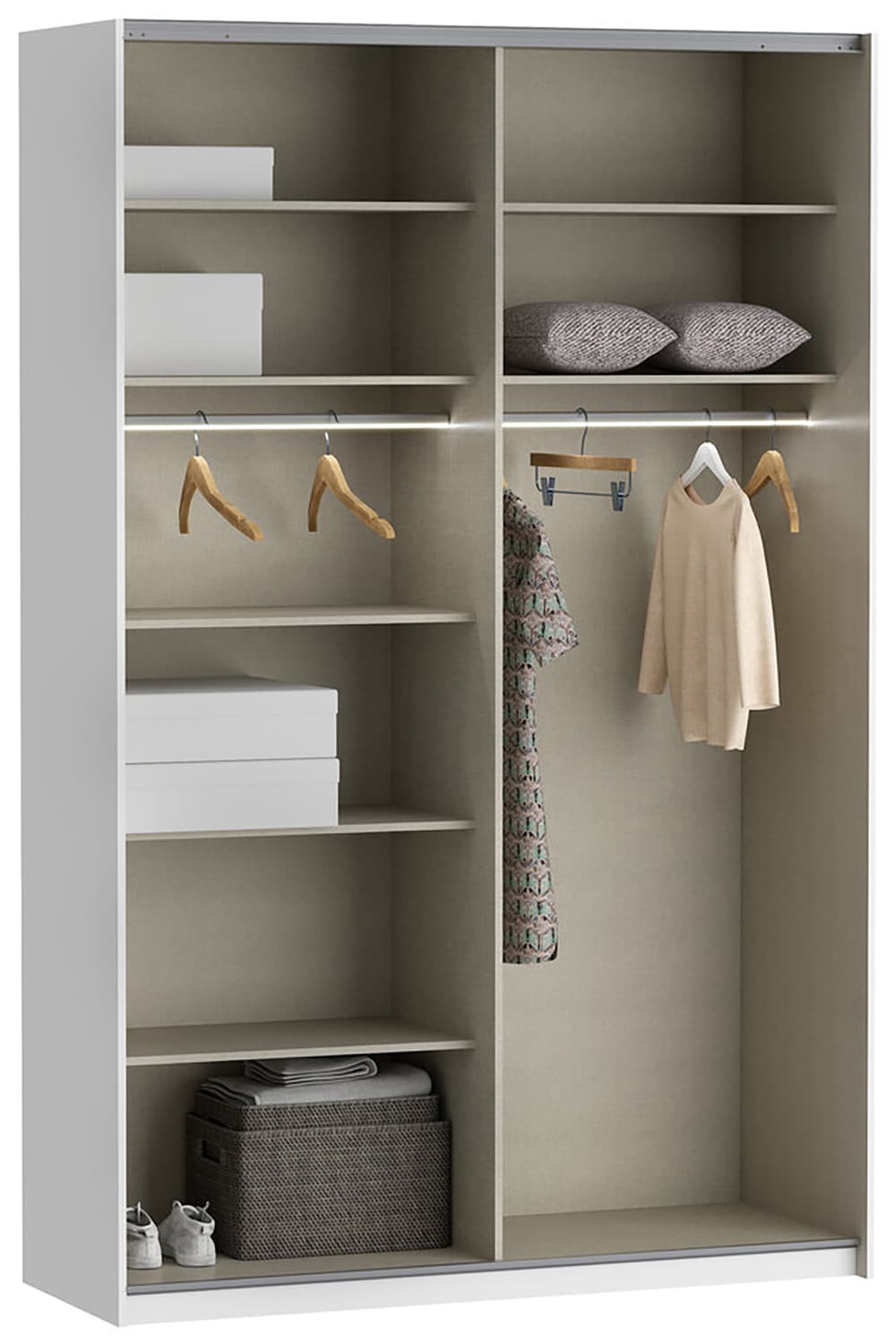 FORTE Schwebetürenschrank »Fittio. Made in Europe, 2 Schiebetüren, modernes Design«, Höhe 2,35 mtr, stehende Montage, Spiegel
