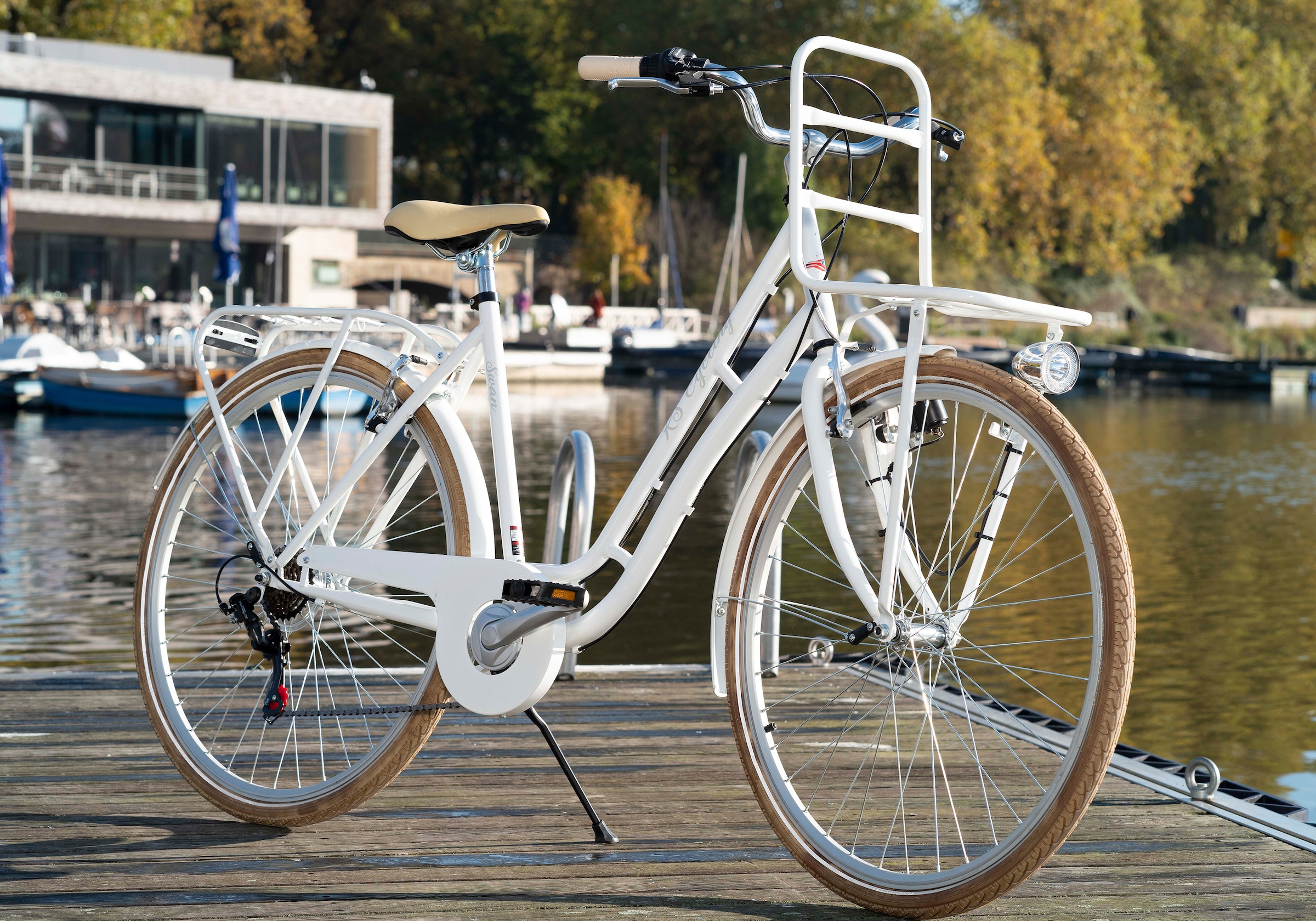 KS Cycling Cityrad »Swan«, 6 Gang, Shimano, Tourney Schaltwerk, Kettenschaltung, für Damen, Kettenschaltung