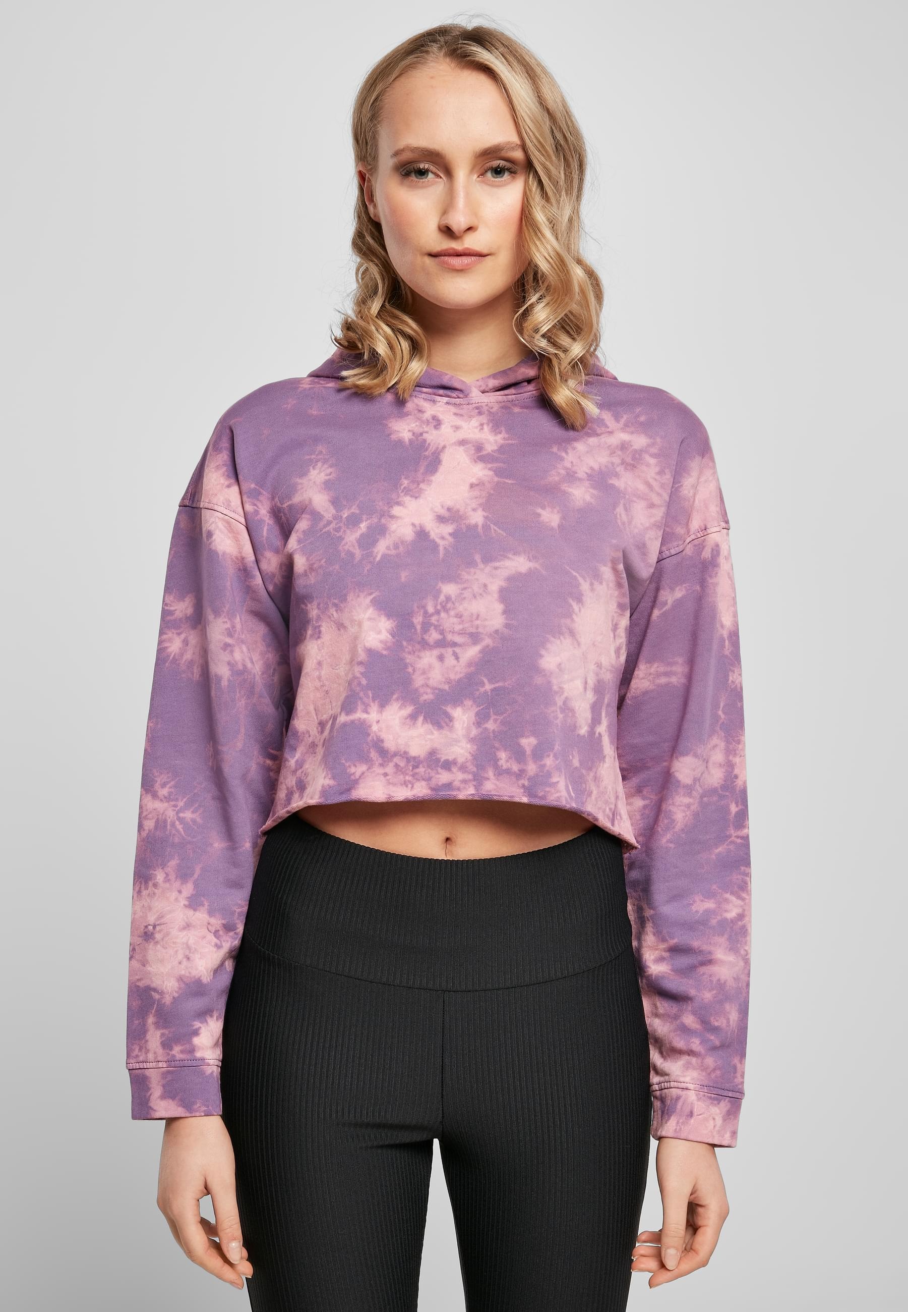 URBAN CLASSICS Kapuzenpullover »Urban Classics Damen Ladies Oversized Short Bleached Hoody«, (1 tlg.)