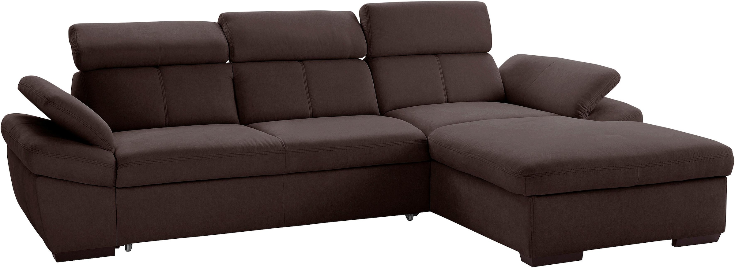 exxpo - sofa fashion Ecksofa »Salerno, inkl. Kopf- und Armteilverstellung, elegant & bequem, L-Form«, wahlweise mit Bettfunktion und Bettkasten, tolle Detailverarbeitung