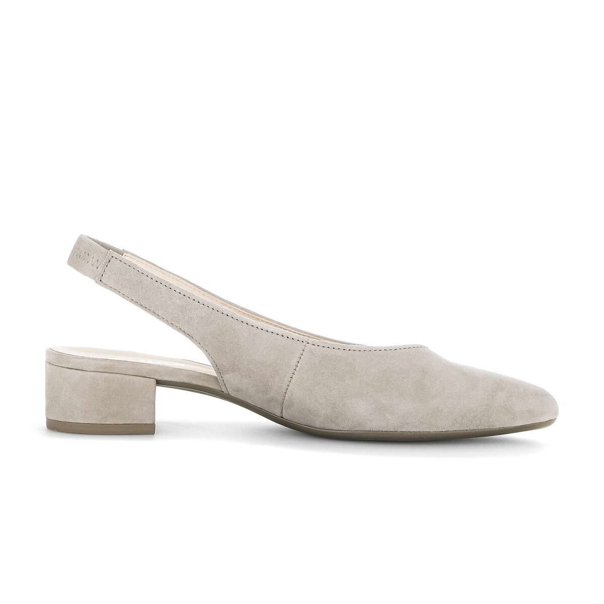 Slingpumps GABOR "Gabor Pumps Leder", Damen, Gr. 40, hellgrau, Leder, Schuhe Slingpumps 2