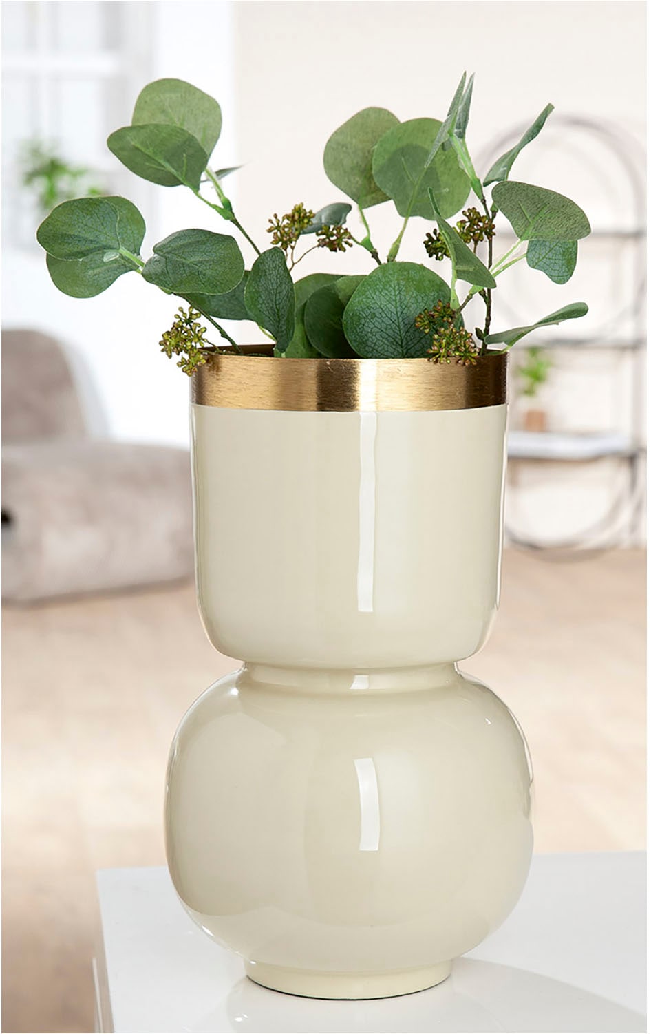 GILDE Tischvase »Vase Roro mit Goldrand«, (1 St.)