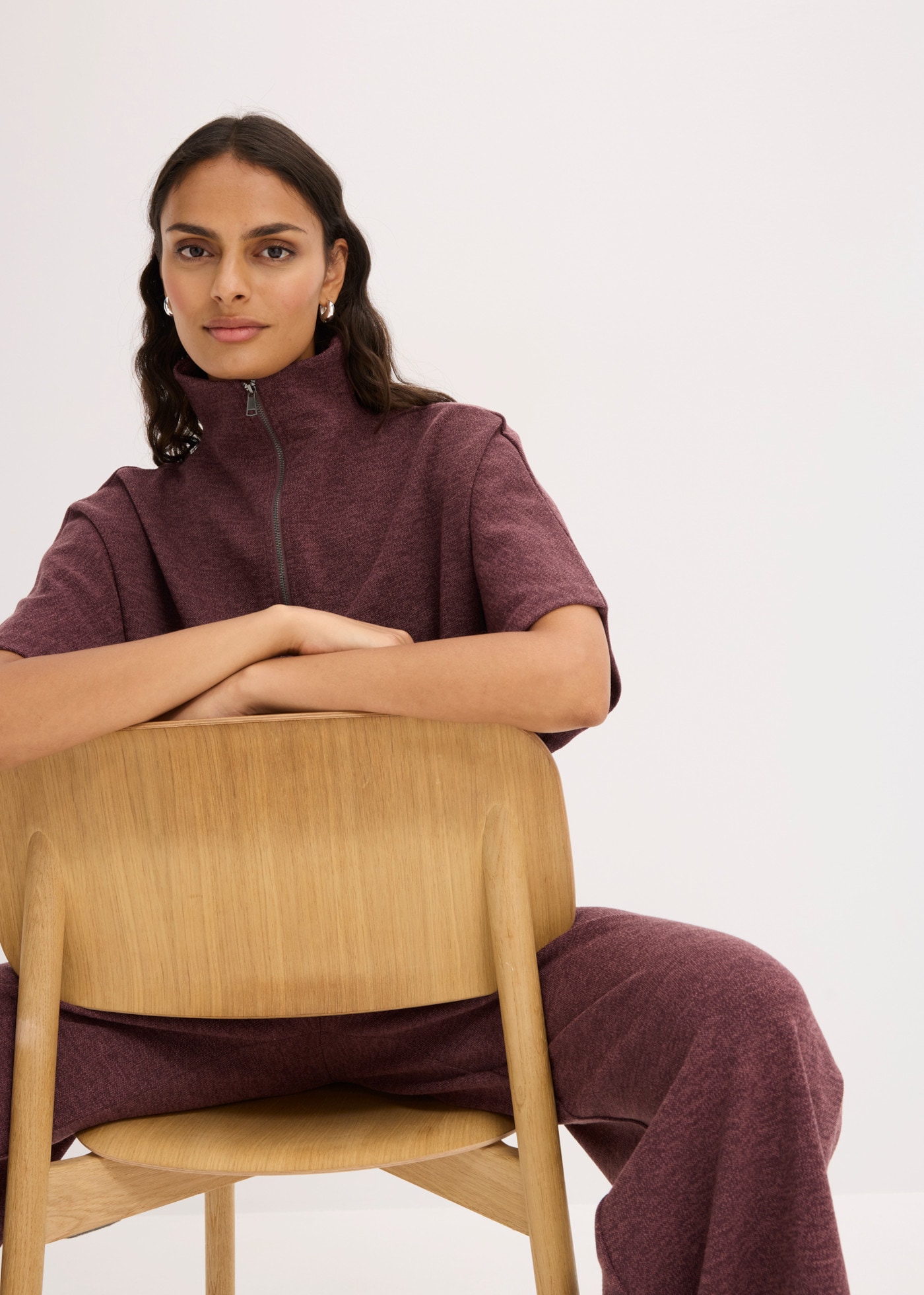 bonprix Strickpullover oversize, mit Reißverschluss am Troyerkragen