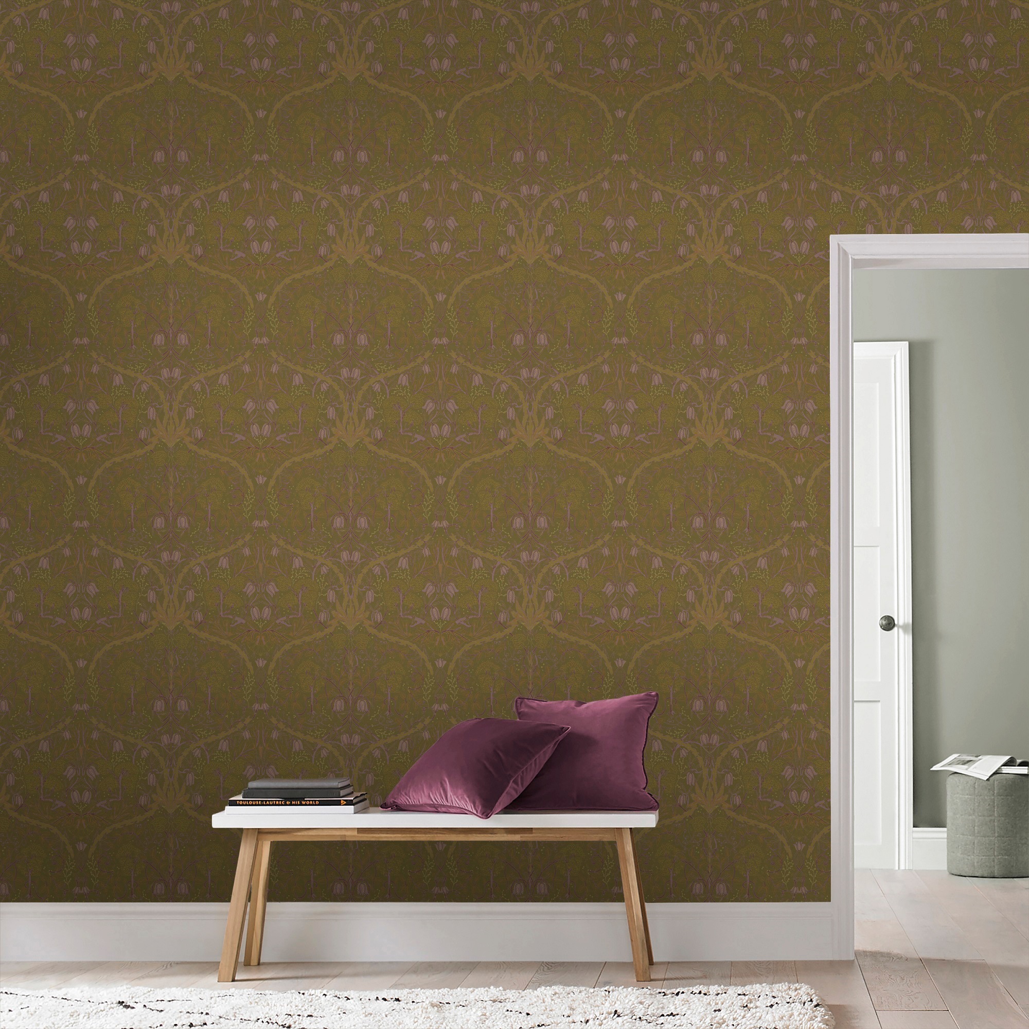 Superfresco Easy Vliestapete »Lauri Ocker«, FSC® zertifiziert, mit lebhaftem Druck, 10 Meter Länge
