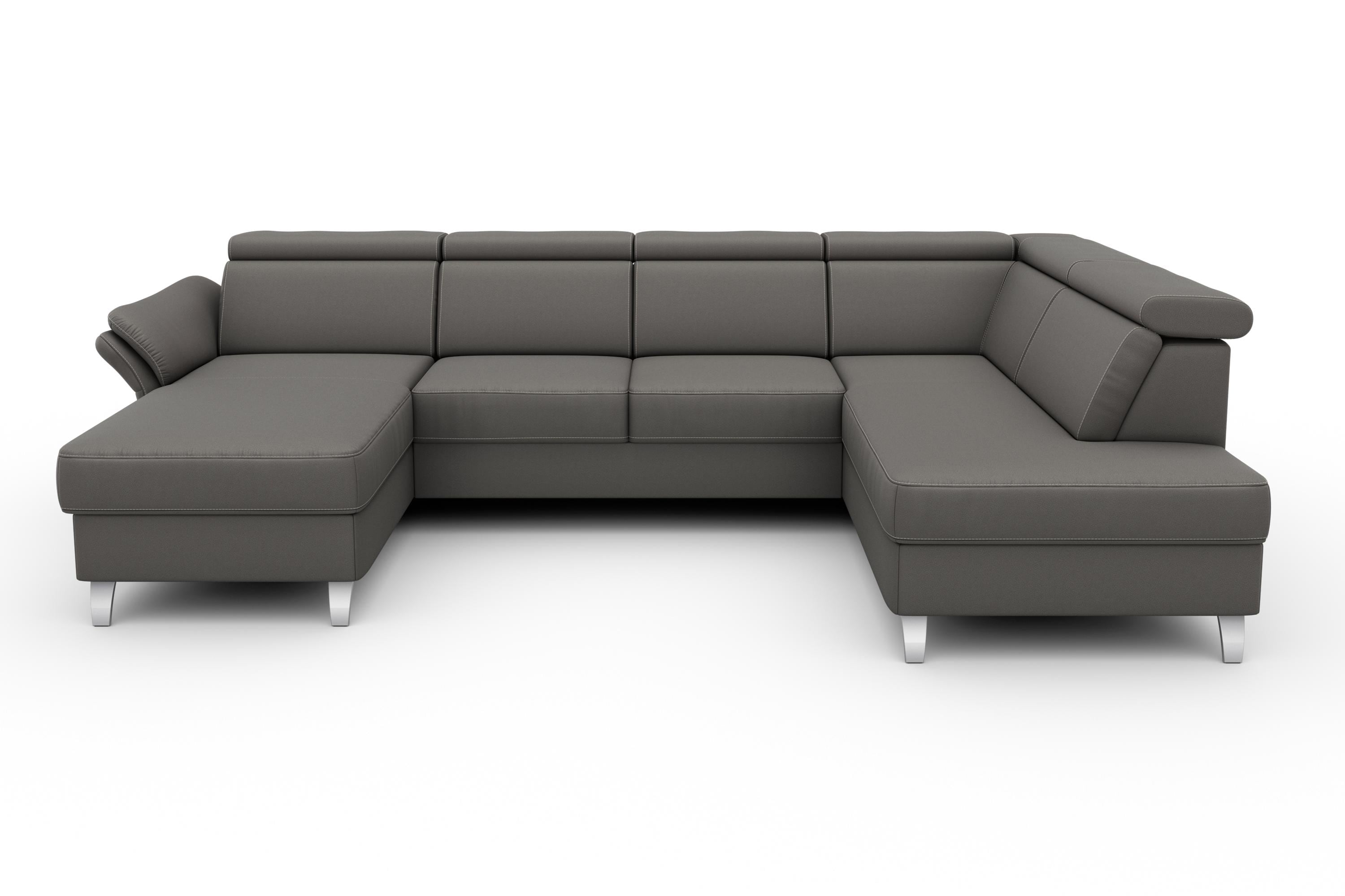 sit&more Wohnlandschaft "Vincenzo U-Form" inklusive Kopfteilverstellung, optional Schlaffunktion & Bettkasten