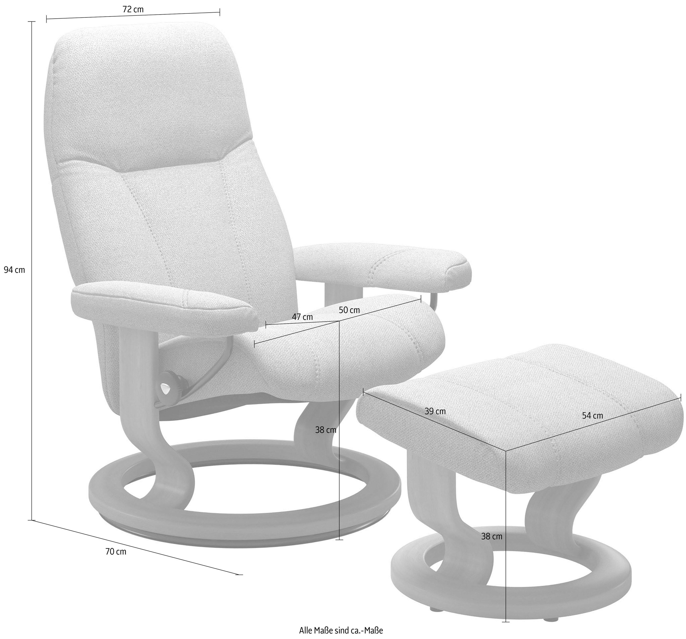 Stressless® Relaxsessel »Consul«, (Set, Relaxsessel mit Hocker), mit Hocker, mit Classic Base, Größe S, Gestell Eiche