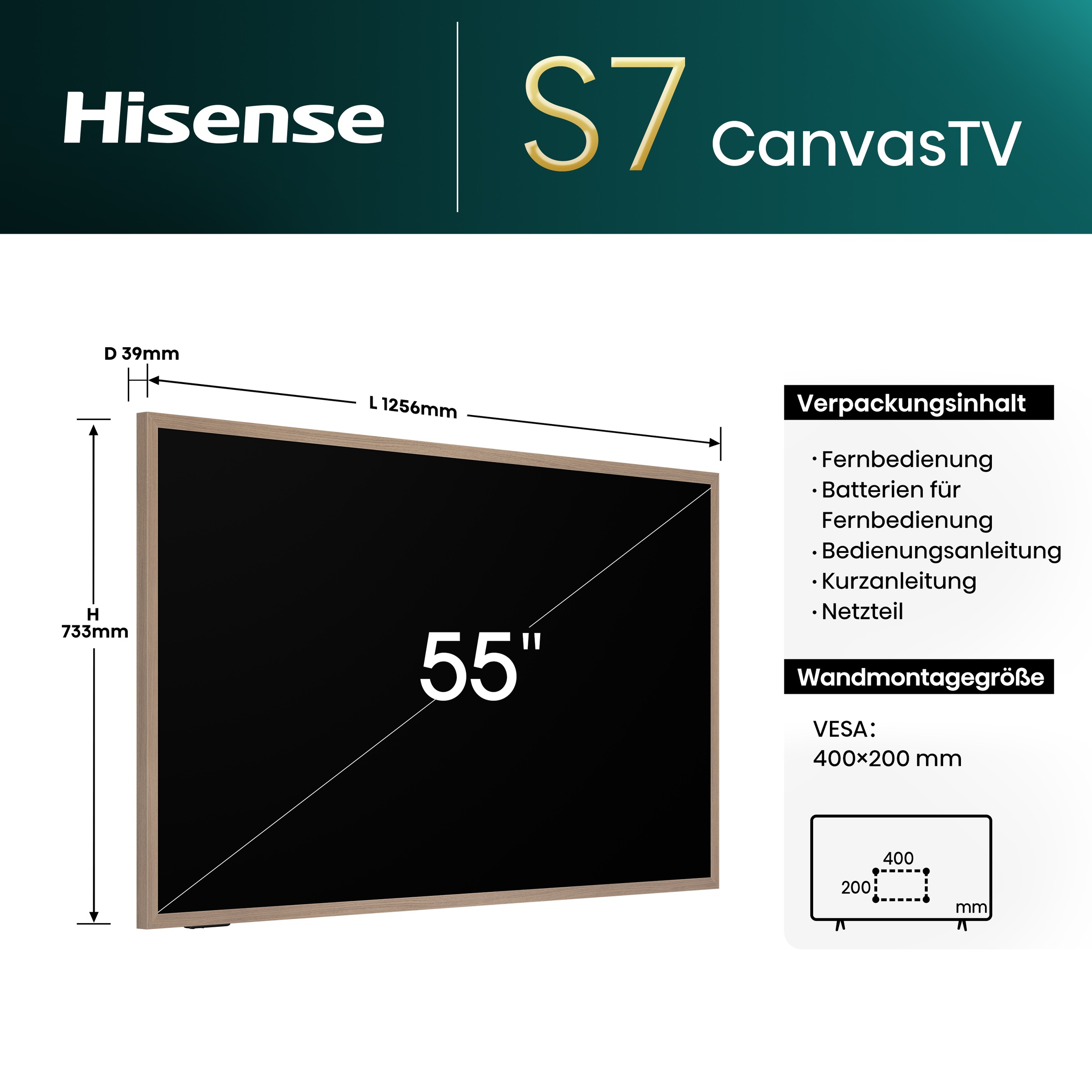 Hisense QLED-Fernseher »55S7NQ«, 4K Ultra HD, Smart-TV, 4K UHD QLED