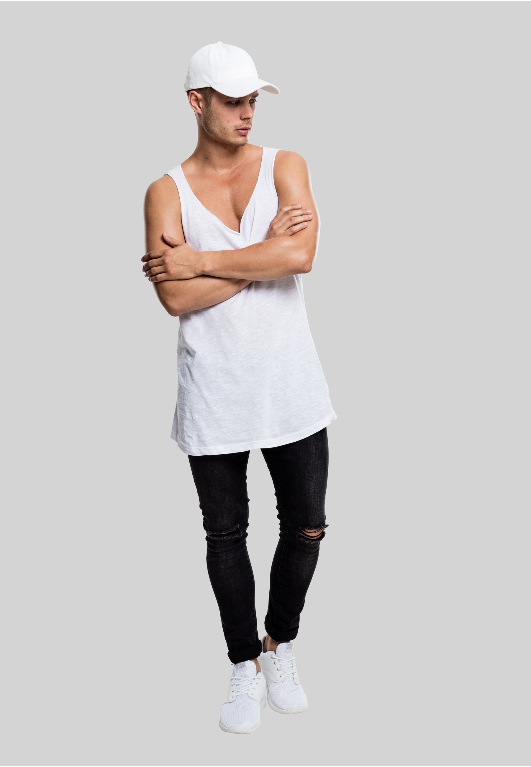URBAN CLASSICS Tanktop »Urban Classics Herren Long Shaped Open Edge Loose Tank« 1