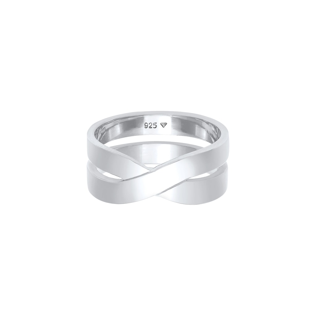 Kuzzoi Silberring »Herren Bandring Überkreuz Look 925 Silber«