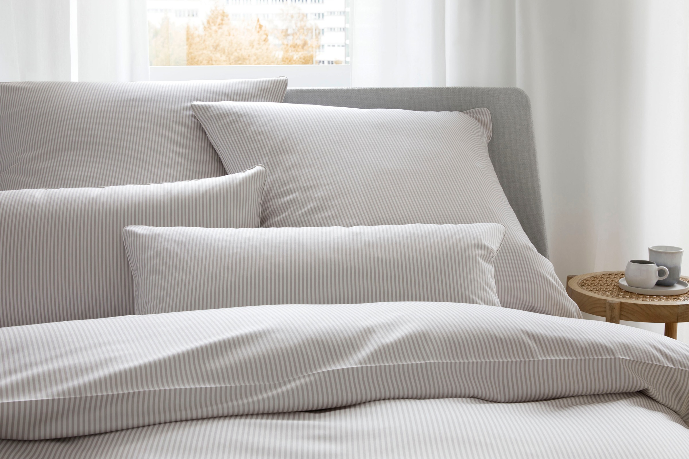 Elegante Bettwäsche "Hamburger Streifen" 2 Stk. tlg. angenehmes Hautgefühl günstig online kaufen