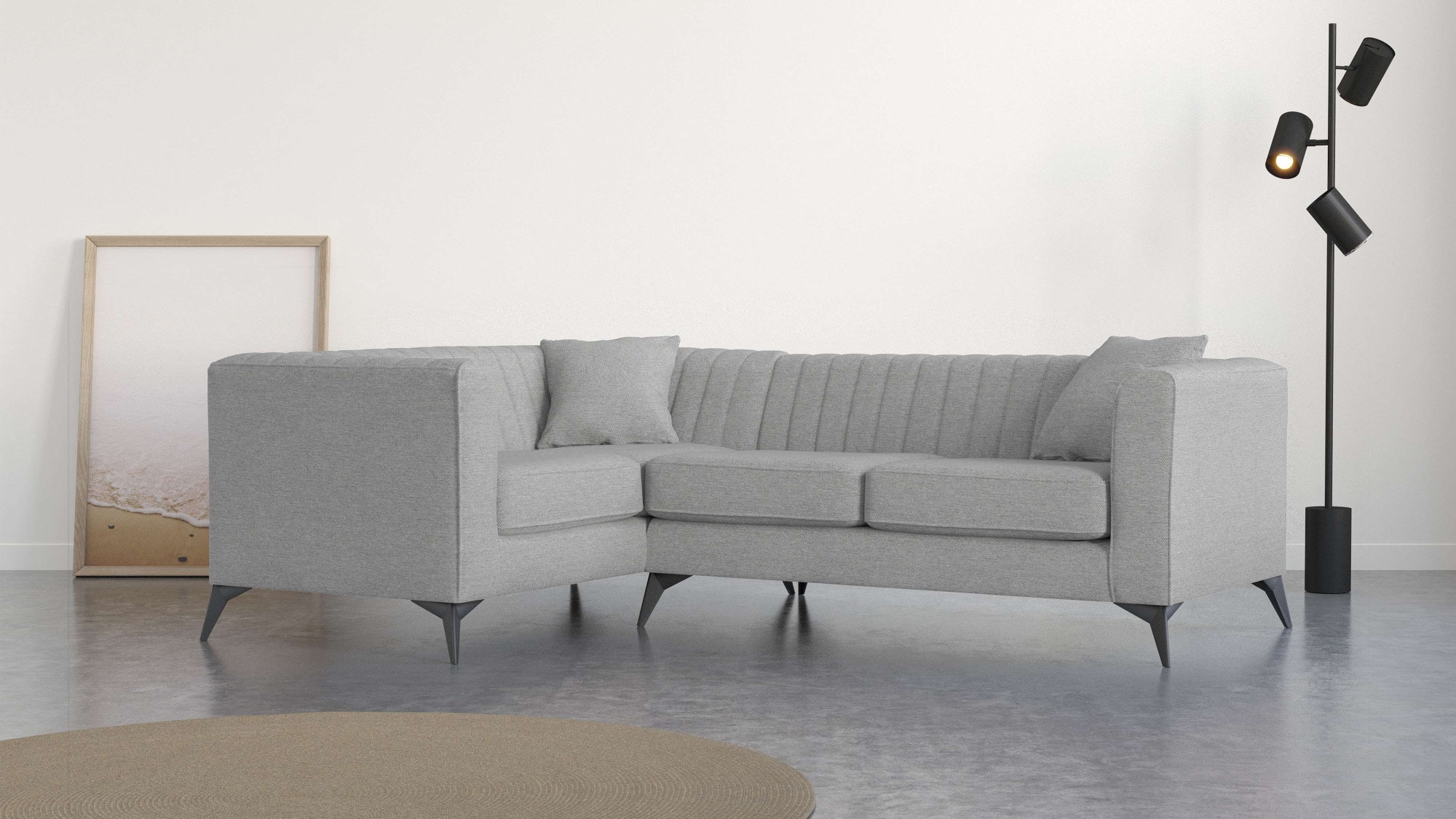Places of Style Ecksofa "MATTHEW L-Form ideal für kleine Räume, Maße B/T/H: günstig online kaufen