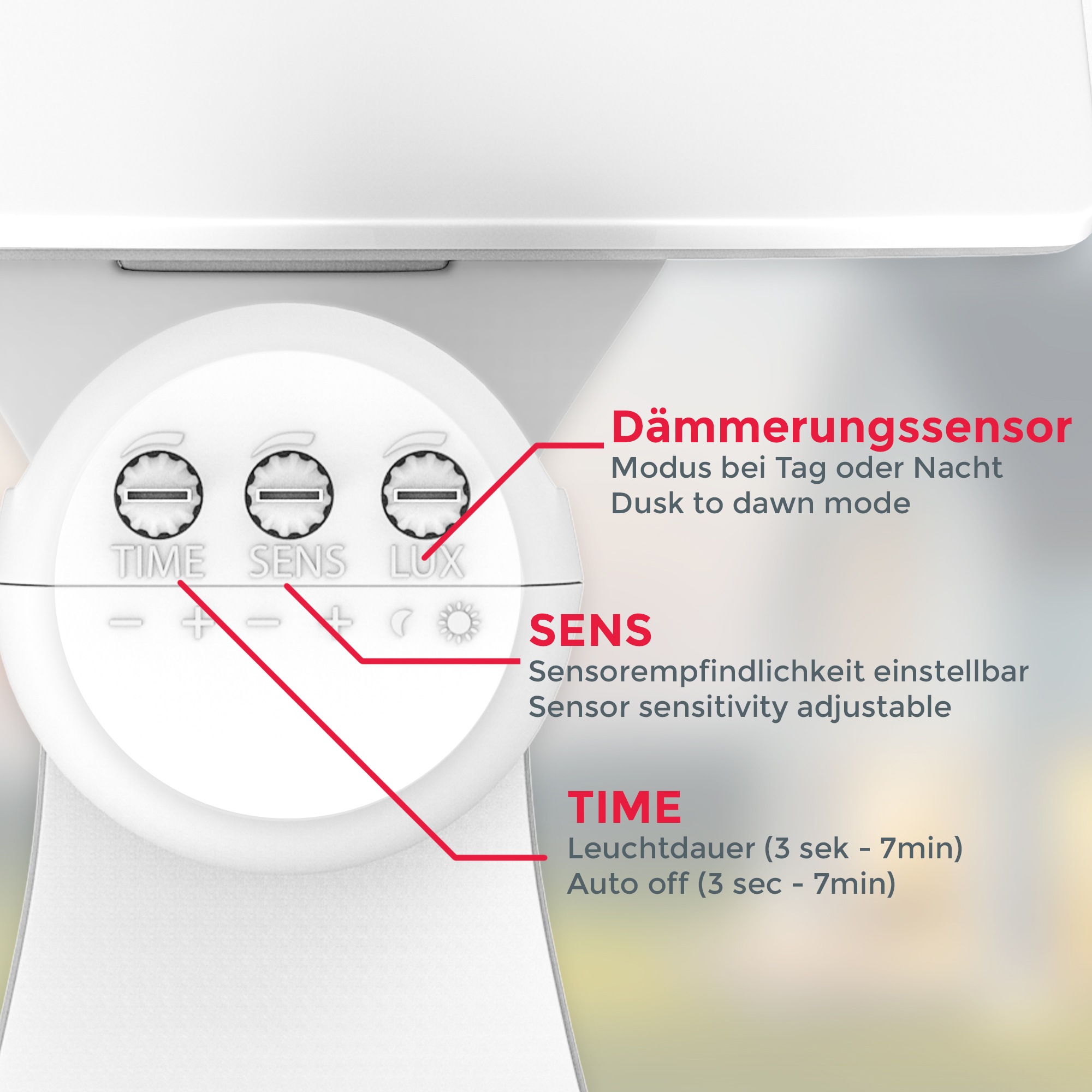 Lumen, B.K.Licht Wandlampe, Außenstrahler, Außen-Wandleuchte, LED 2300 weiß IP44, BAUR 20W Bewegungsmelder, | 1 flammig-flammig,