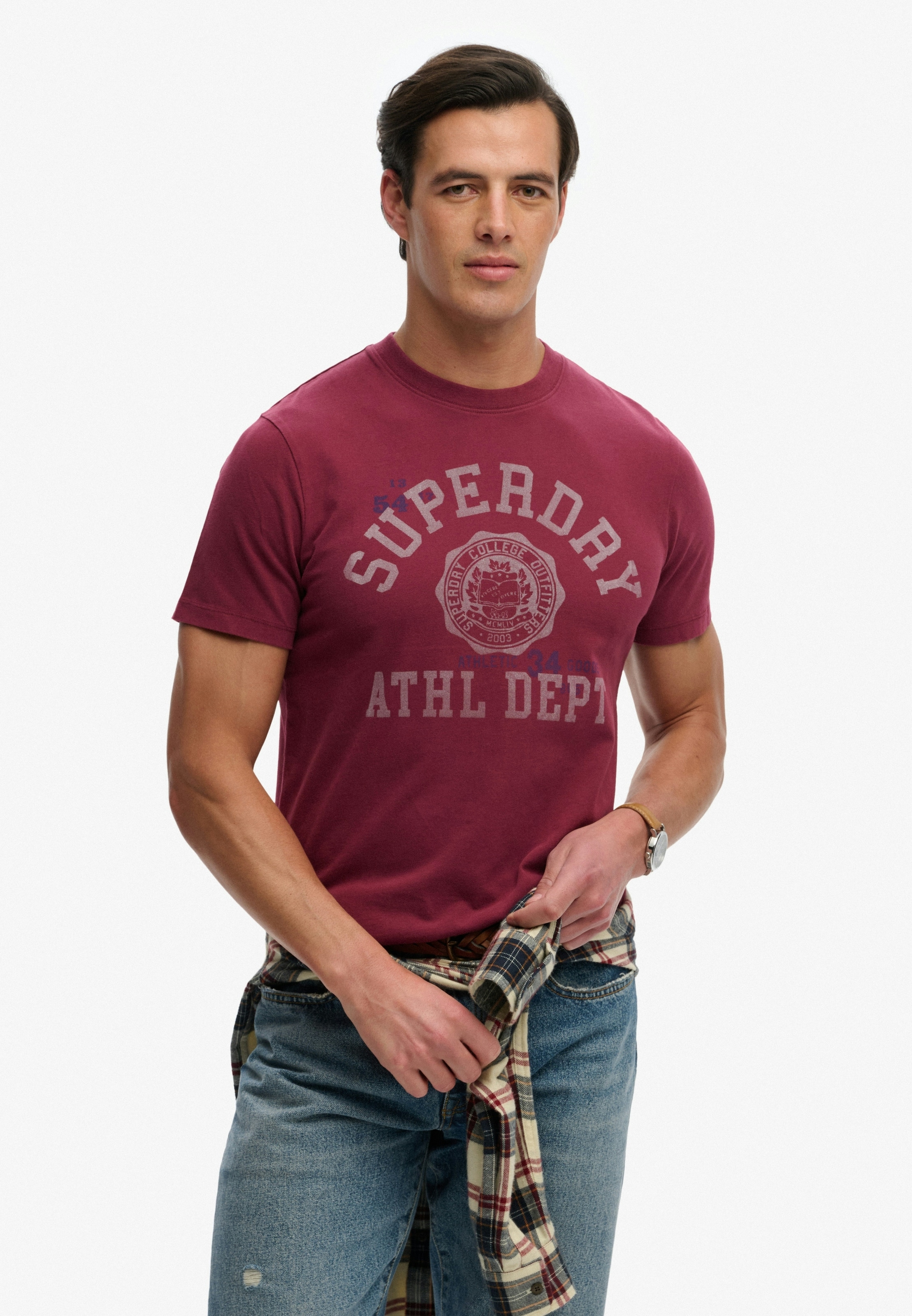 Superdry Rundhalsshirt "VINTAGE PREP RELAXED TEE" mit coolem Rissdruck günstig online kaufen