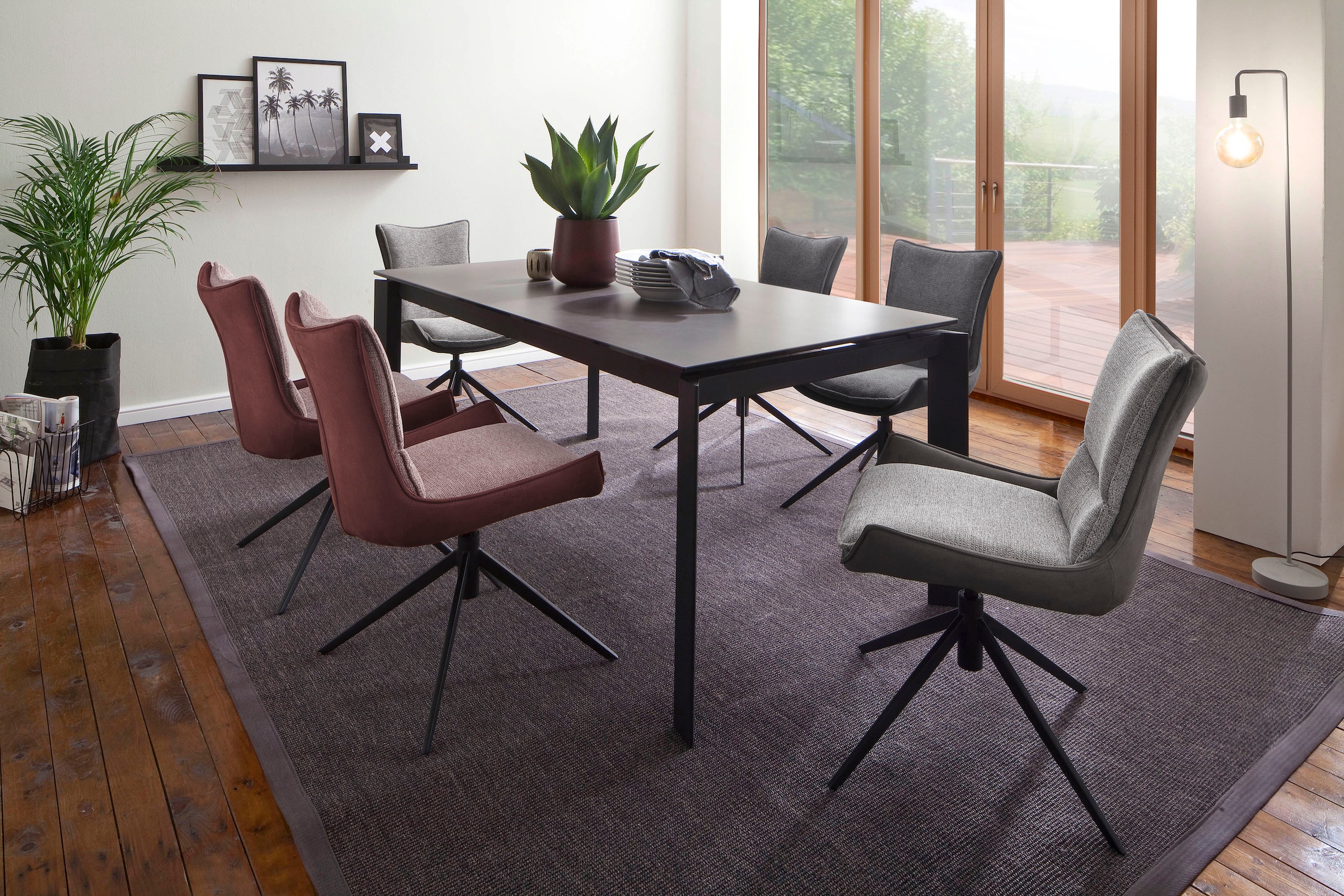 MCA furniture 4-Fußstuhl »Kitami«, (Set), 2 St., Esszimmerstuhl drehbar  360° mit Nivellierung, Stoffbezug, bis 120 kg bestellen | BAUR