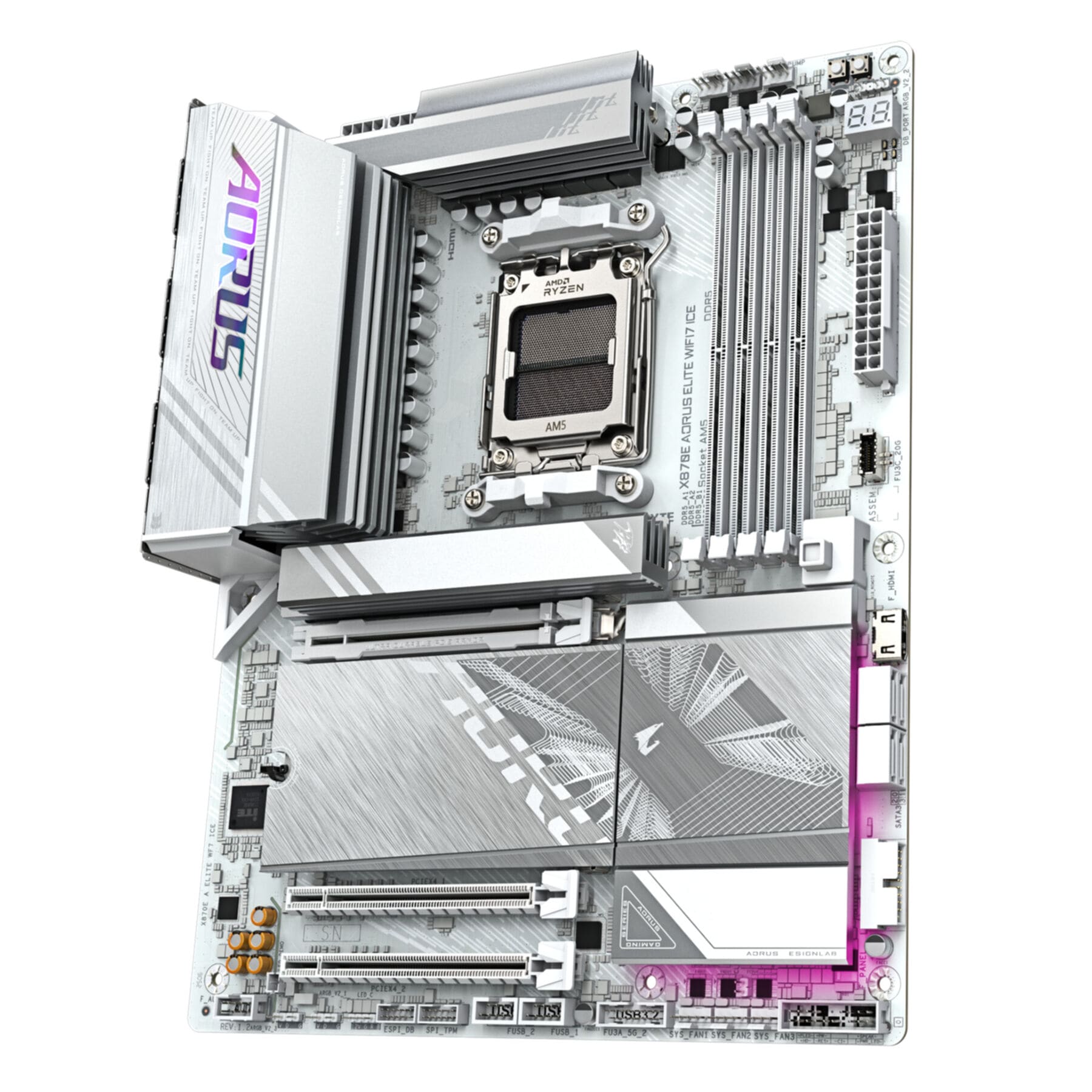 Gigabyte Mainboard »X870E AORUS ELITE WIFI7 ICE Mainboard – Unterstützt AMD Ryzen 9000 Pro«