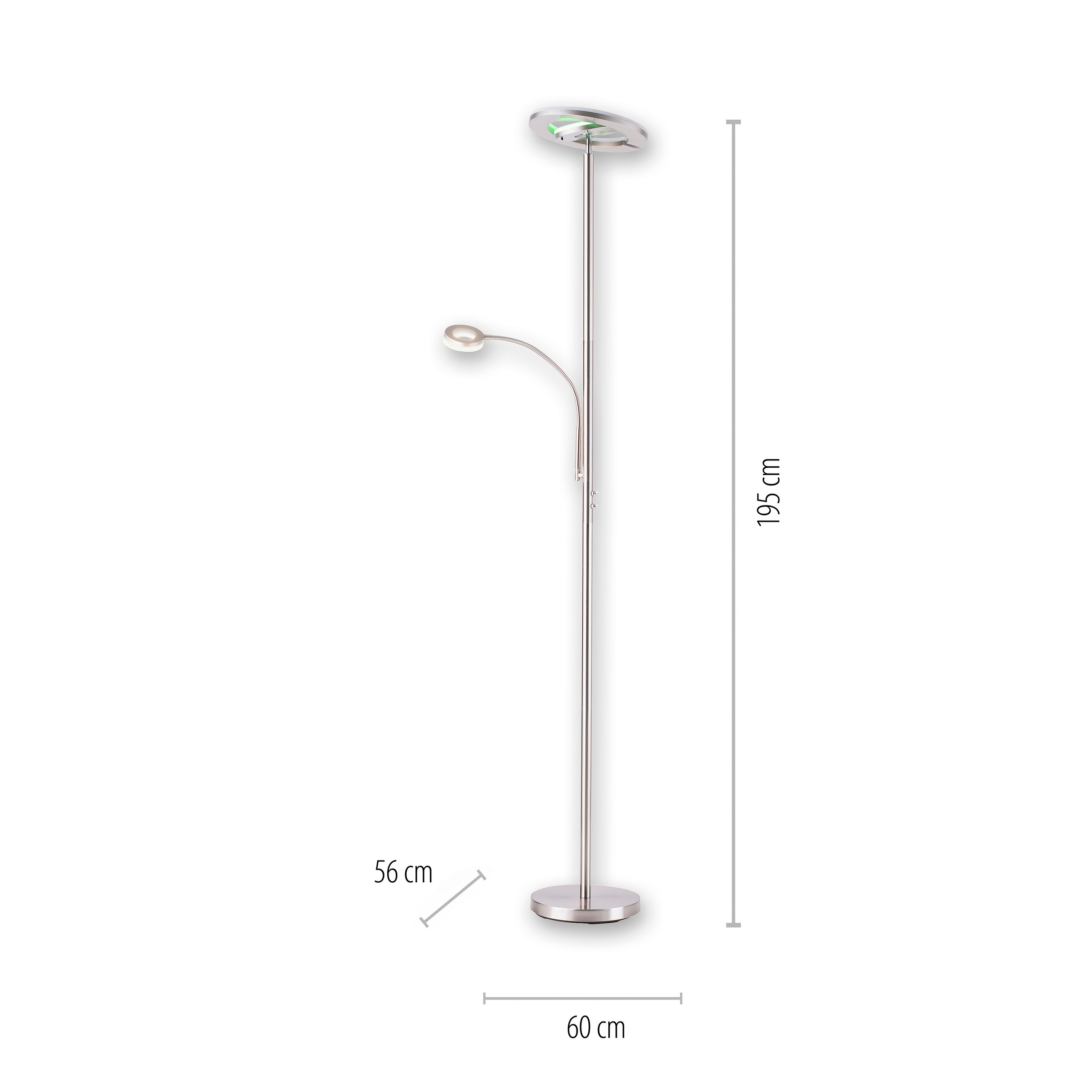 JUST LIGHT Stehlampe Smarthome BAUR RGB+tunable fähig »Ls-ROCCO«, 2 Infrarot flammig-flammig, inkl., Fernbedienung, | white