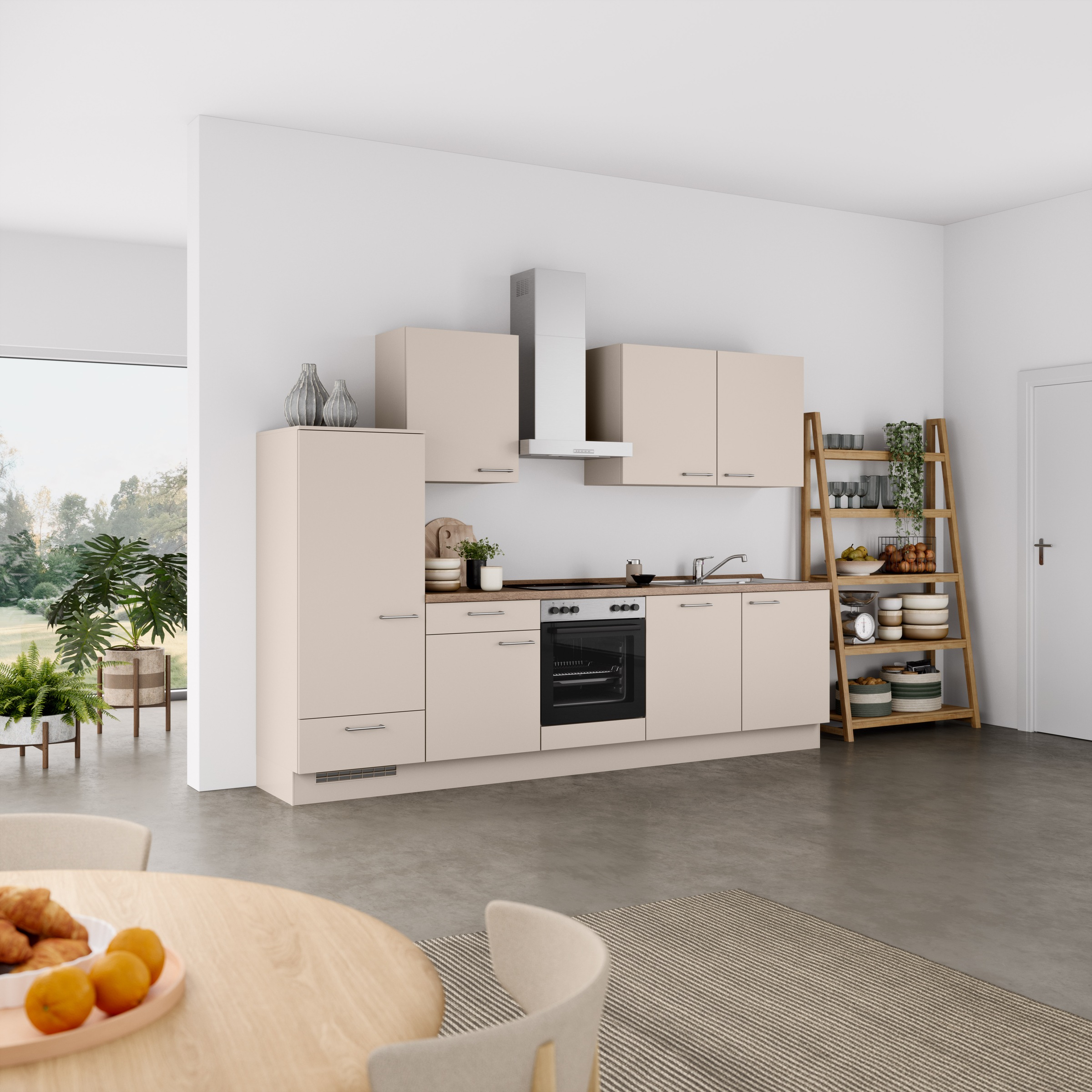 nobilia® Küchenzeile »"Laser I"«, vormontiert, Ausrichtung wählbar, Breite 300 cm, wahlw. mit E-Geräten