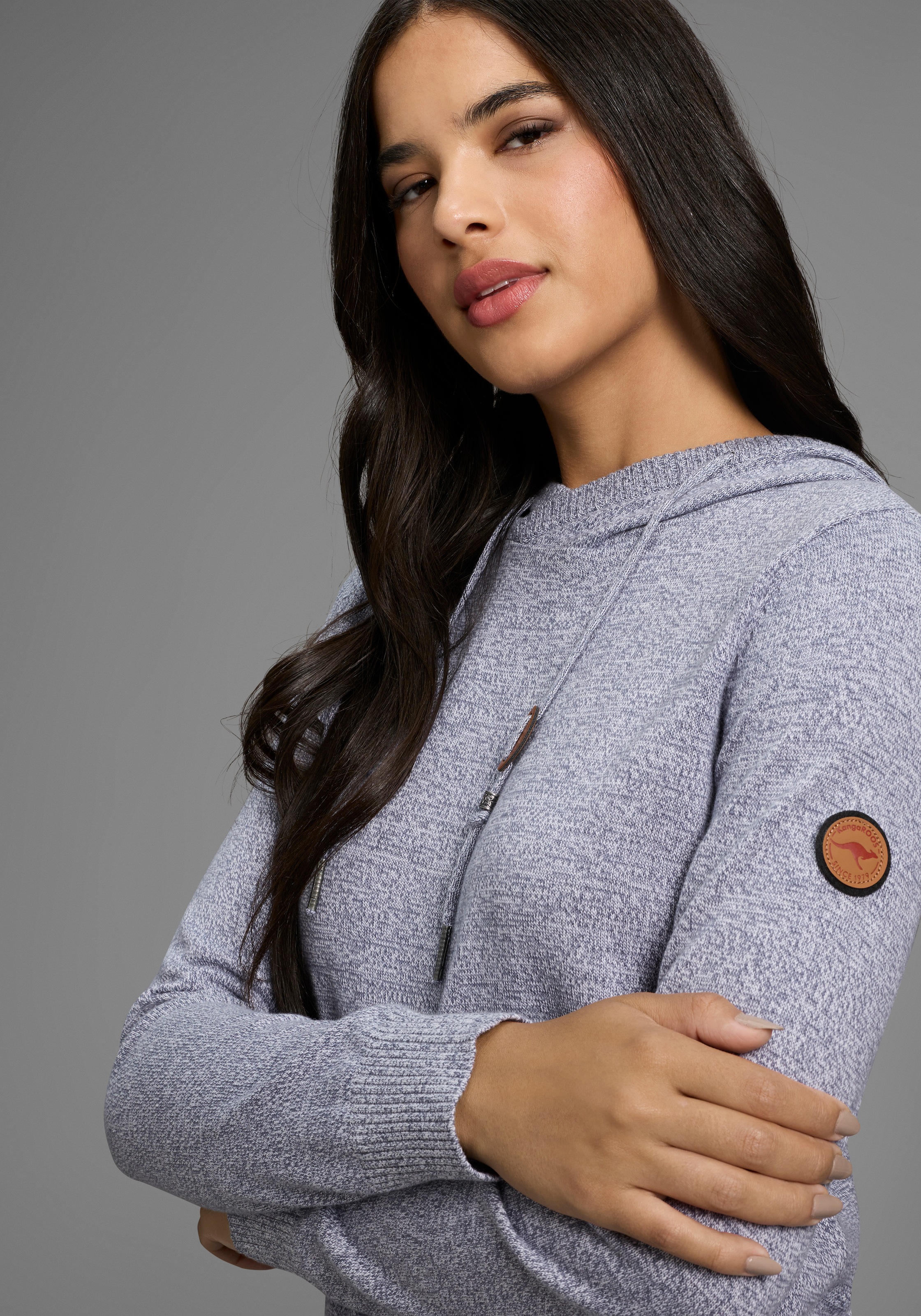 Thumbnail - KangaROOS Longpullover mit Kapuze und Schlitzen am Saum