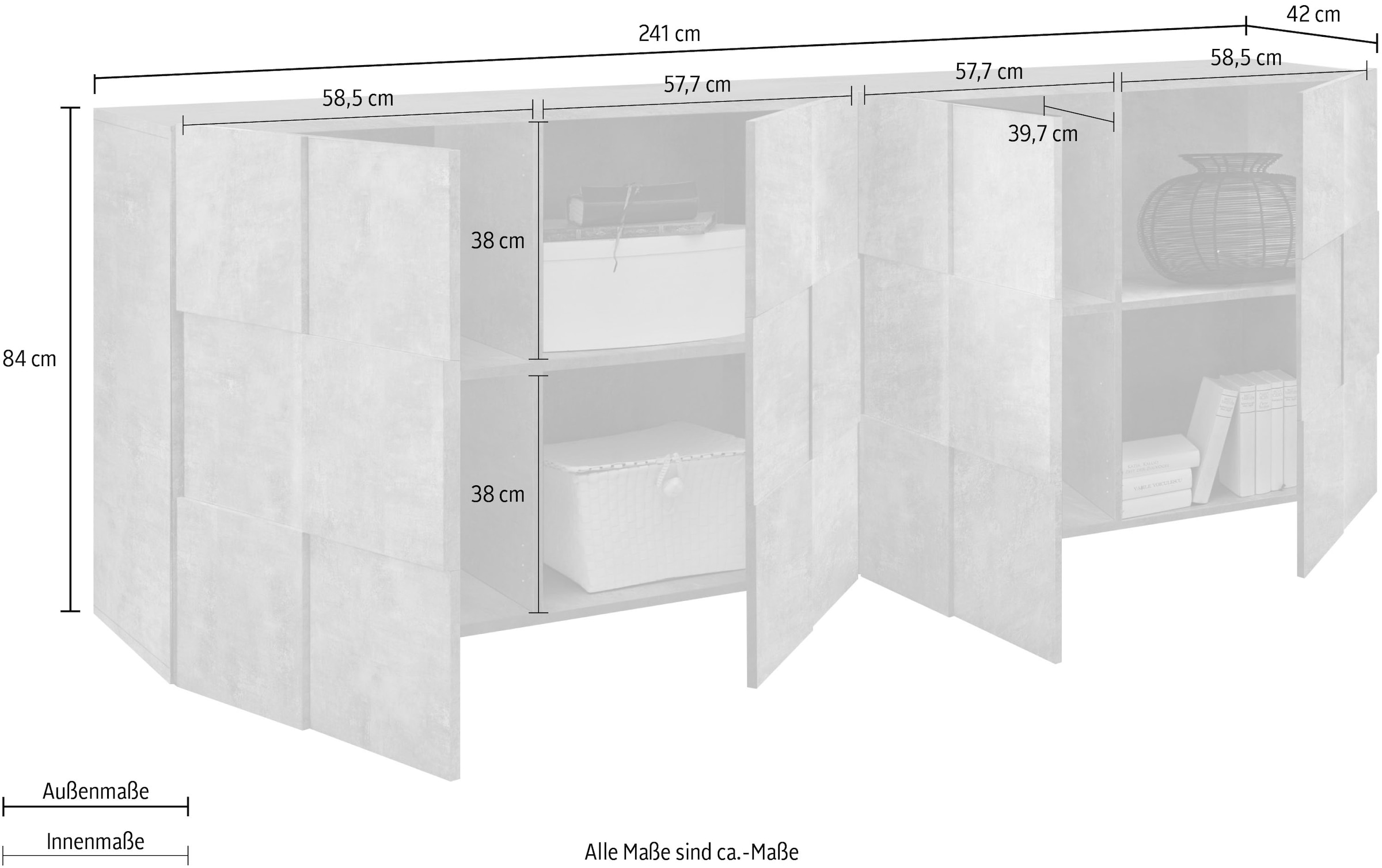 INOSIGN Sideboard »Dama Sideboard«, grifflos