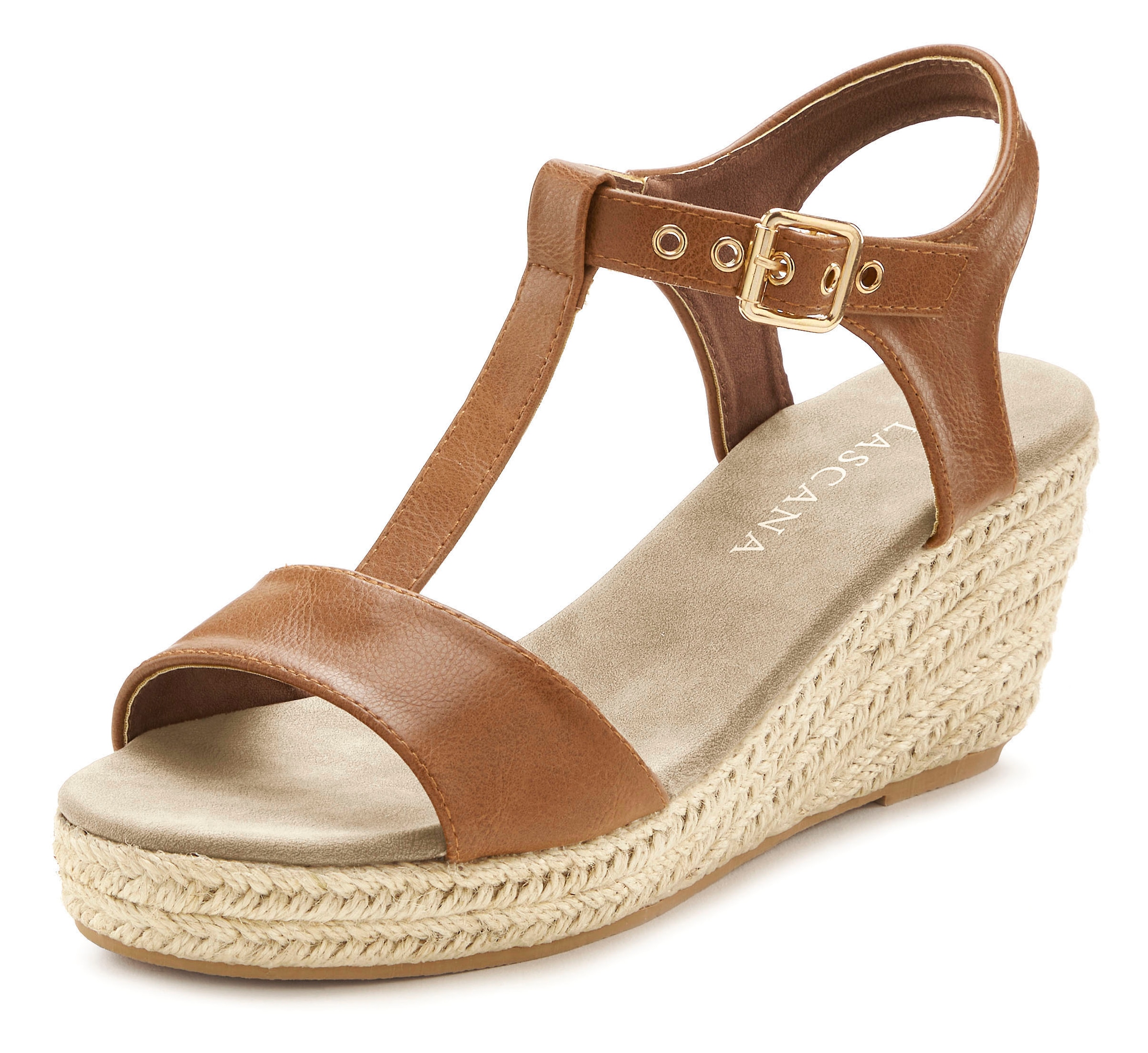 LASCANA Sandalette »Sommerschuh«, Sandale, Sommerschuh mit Keilabsatz VEGAN