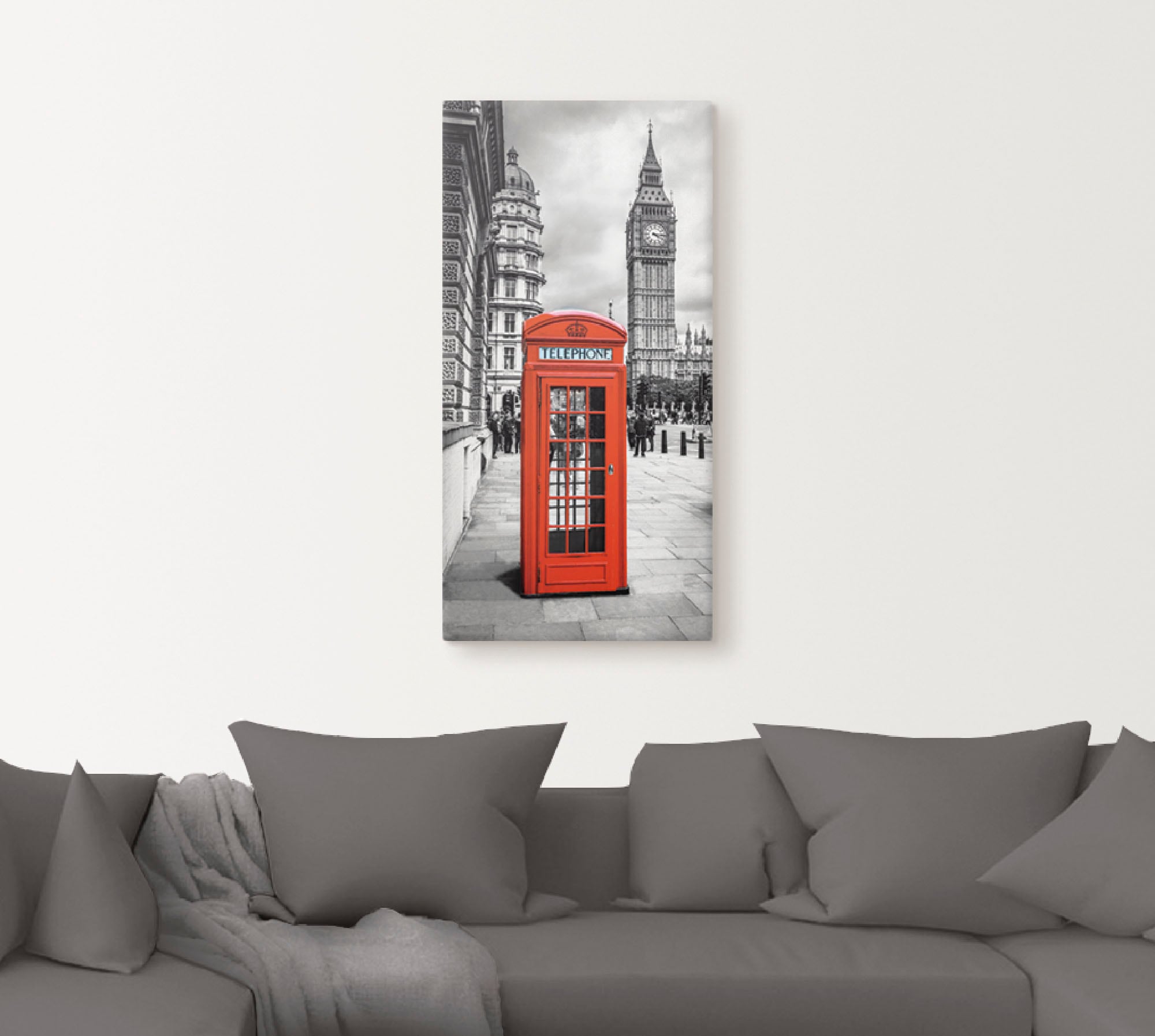 Artland Wandbild »London Telefonzelle«, Architektonische Elemente, (1 St.), als Alubild, Outdoorbild, Leinwandbild in verschied. Größen