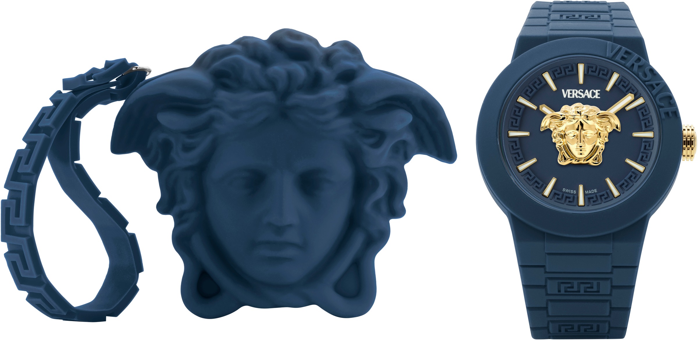 Versace Quarzuhr »V-POP GENTS«, Armbanduhr, Herrenuhr, Swiss Made, Silikonarmband, analog, Saphirglas