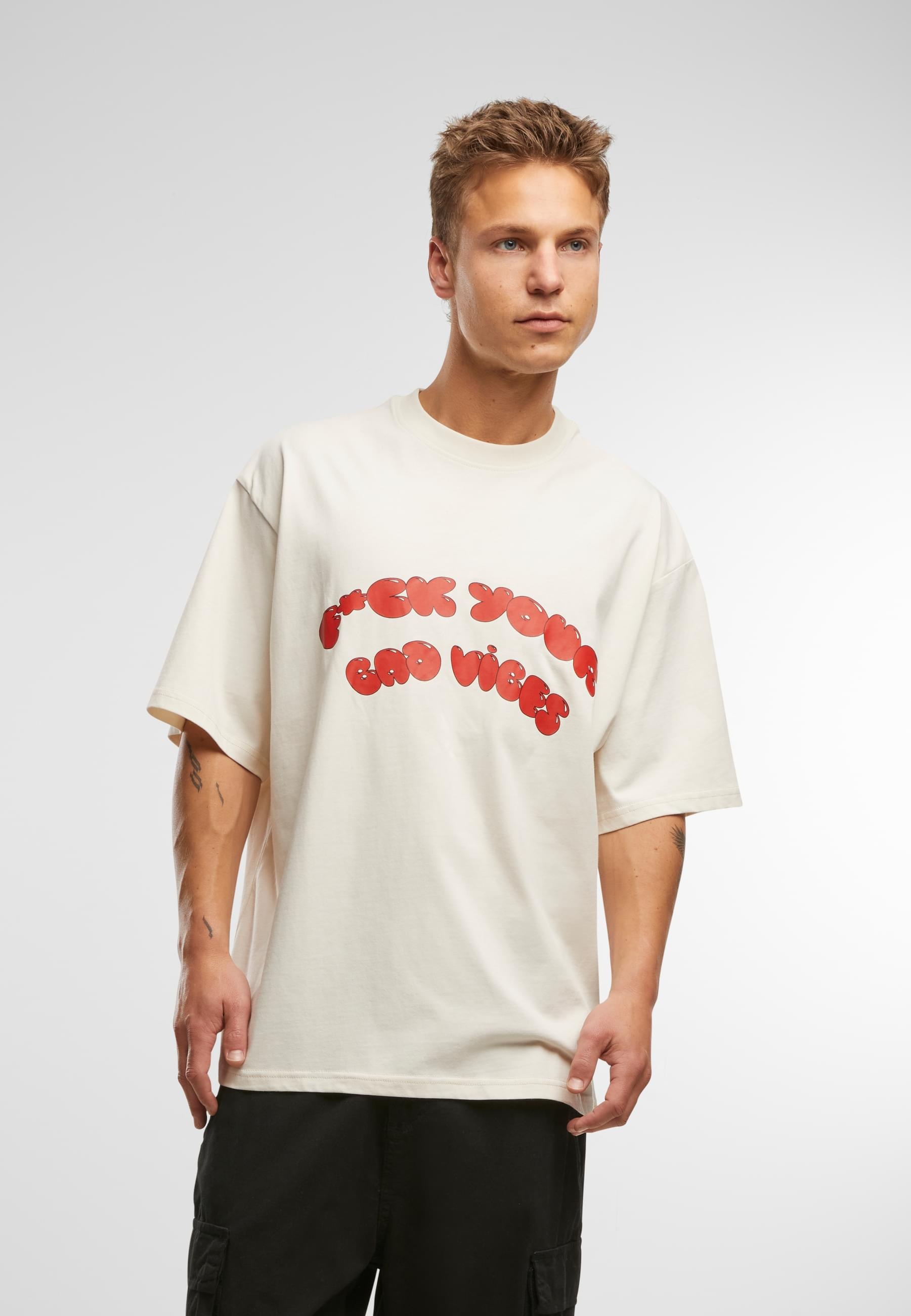 2Y Studios Kurzarmshirt »2Y Studios Herren Vibes Oversize Tee«, (1 tlg.)