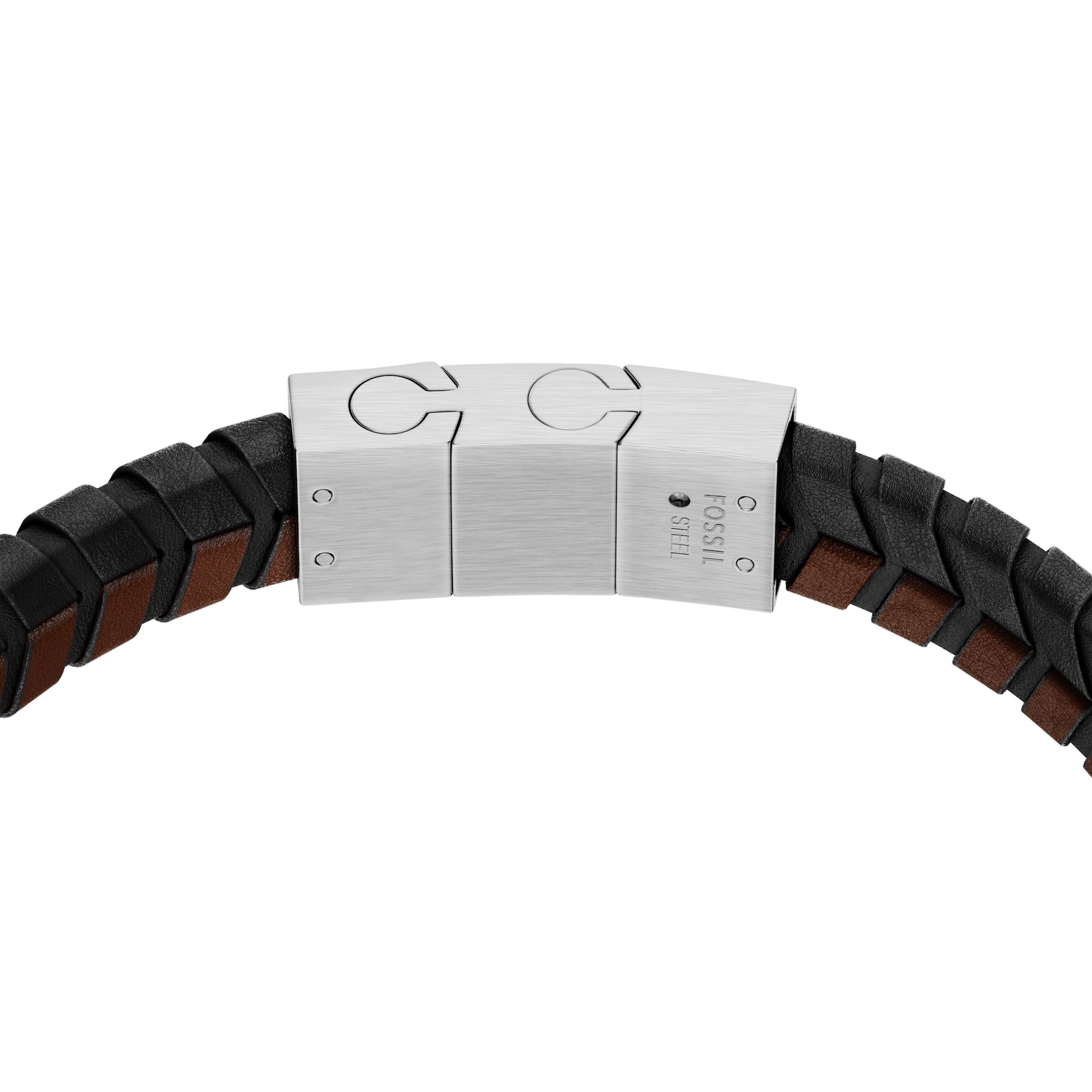 Fossil Armband »Schmuck Geschenk Edelstahl Leder Armschmuck Armkette Jewelry«