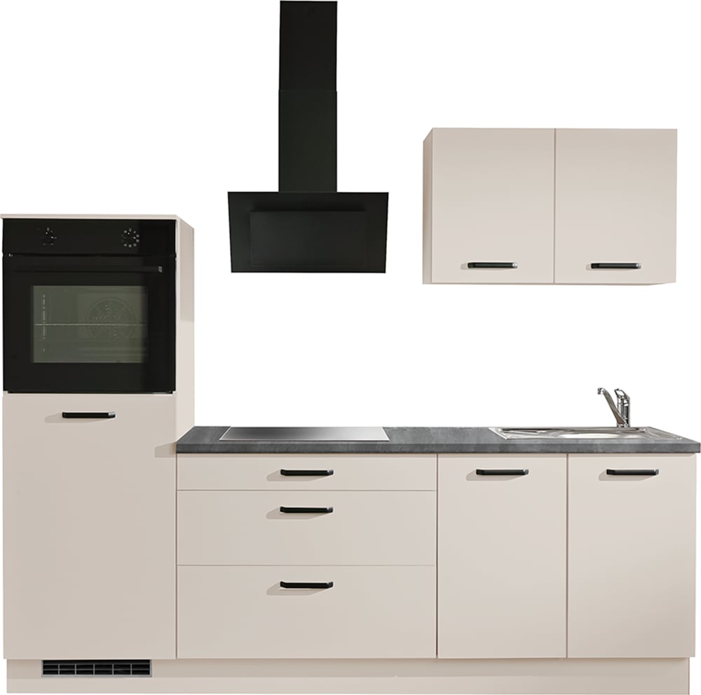 wiho Küchen Küchenzeile "Compact" Breite 240cm, wahlweise mit Geräten (mit Kühlschrank)