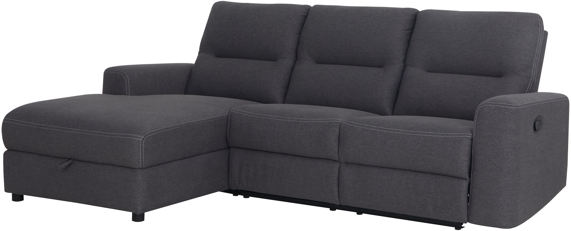 Home affaire Ecksofa »VENOIR, L-Form, 250 cm, manuelle u. elektrische Funktion (m. USB A/C)«, Stauraum unter der Recamiere, 2. Staufach, Federkern