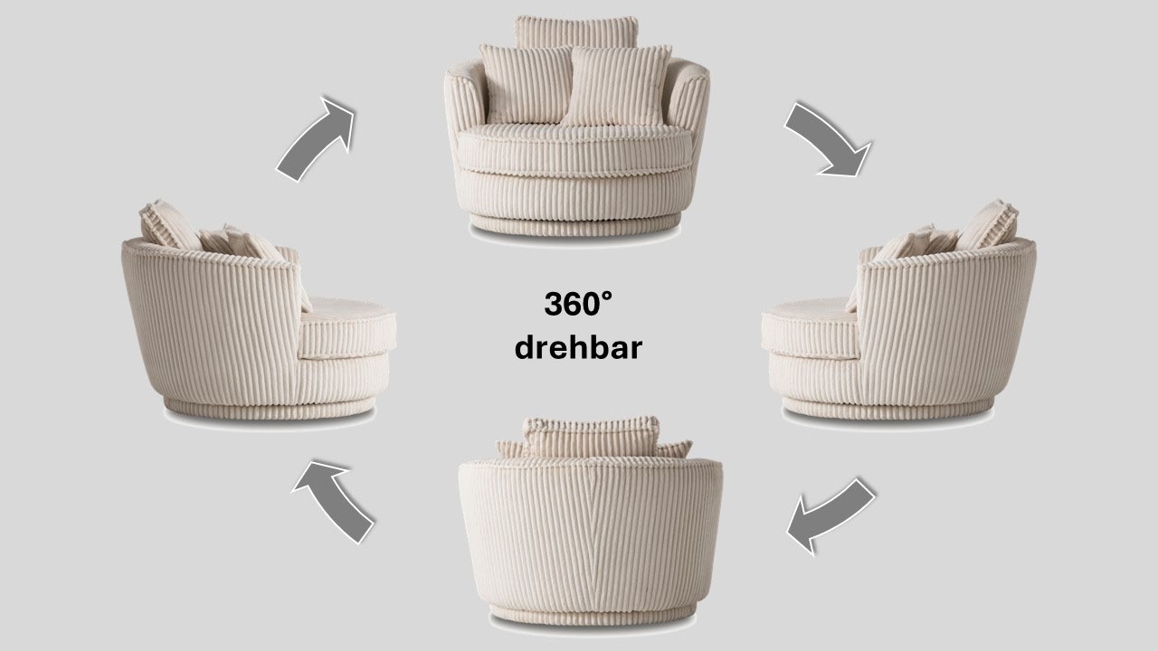 Leonique Drehsessel "MAISIE, Love Seat,Lese-Sessel,Sessel-Set, mit Hocker", günstig online kaufen