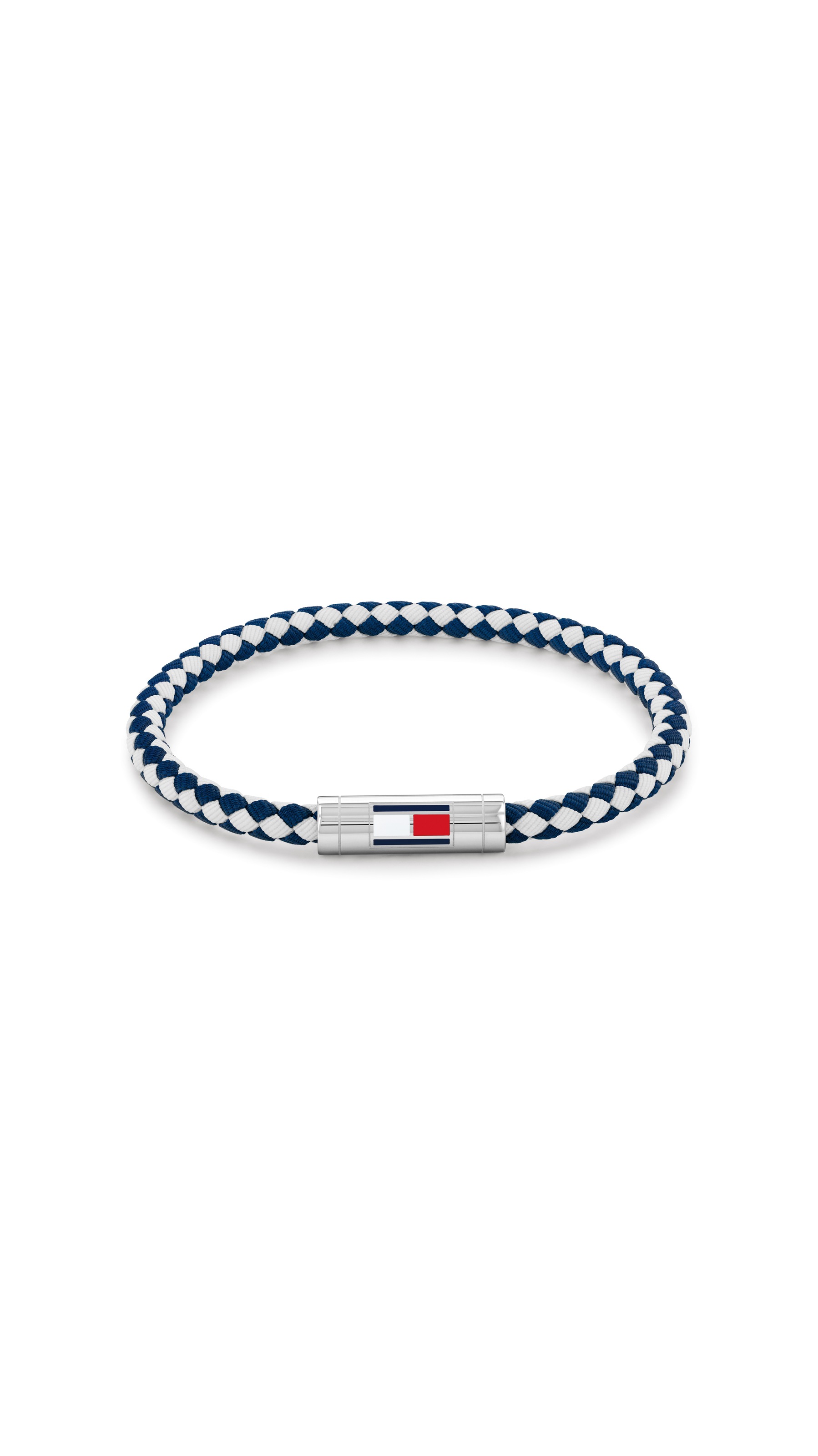 TOMMY HILFIGER Herren Armband "ADJUSTABLE BARREL", 19cm, Edelstahl Nylon, blau, Edelstahl, Nylon, Armbänder, Emaille