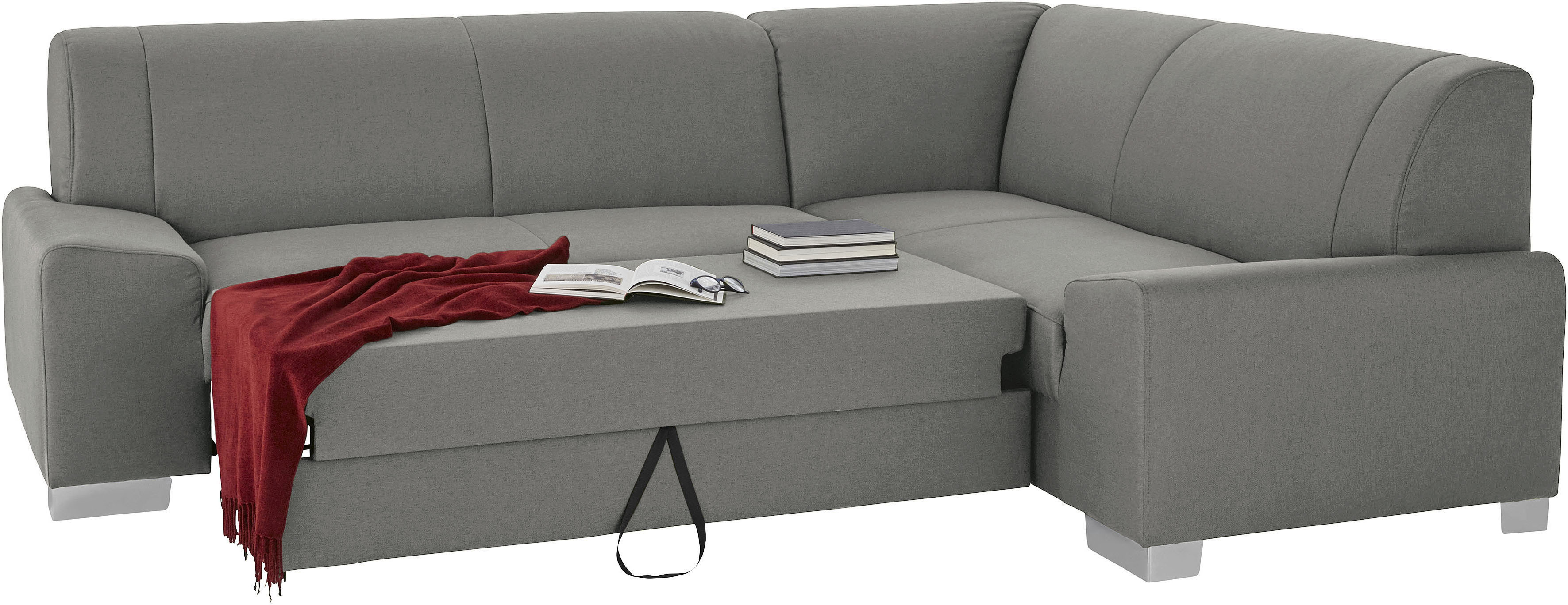 Thumbnail - DOMO collection Ecksofa "Anzio in kubischer Formensprache, flache Armlehnen, L-Form", Wahlweise mit Bettfunktion und Fed...