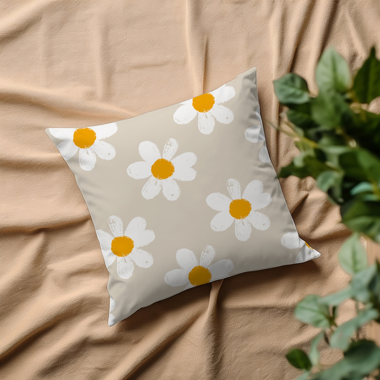 queence Dekokissen »Levke«, Kissenhülle,Gänseblümchen,Blumen,Florales Design,Naturmotiv,Zart