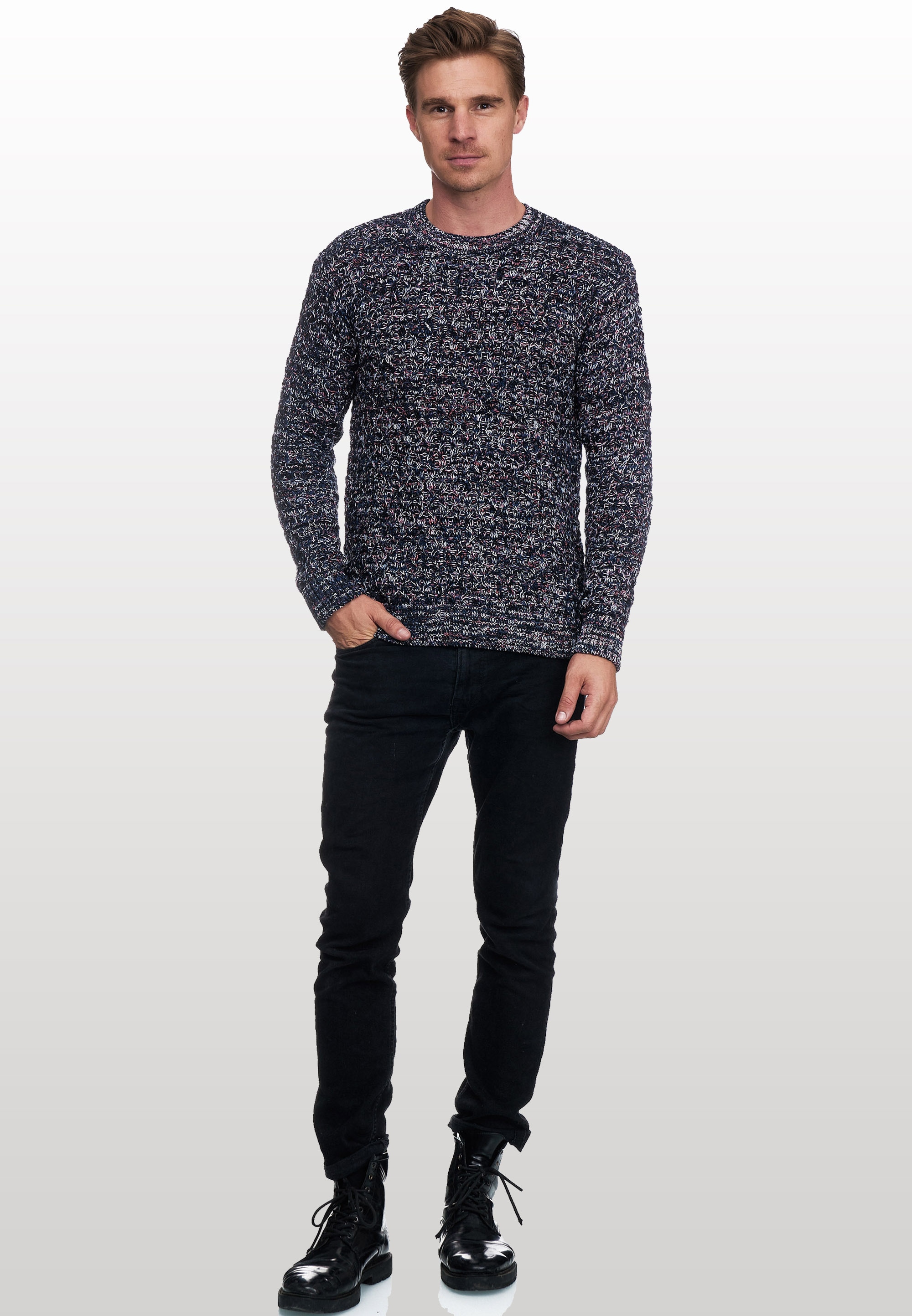Rusty Neal Strickpullover, mit elegantem Rundhalsausschnitt