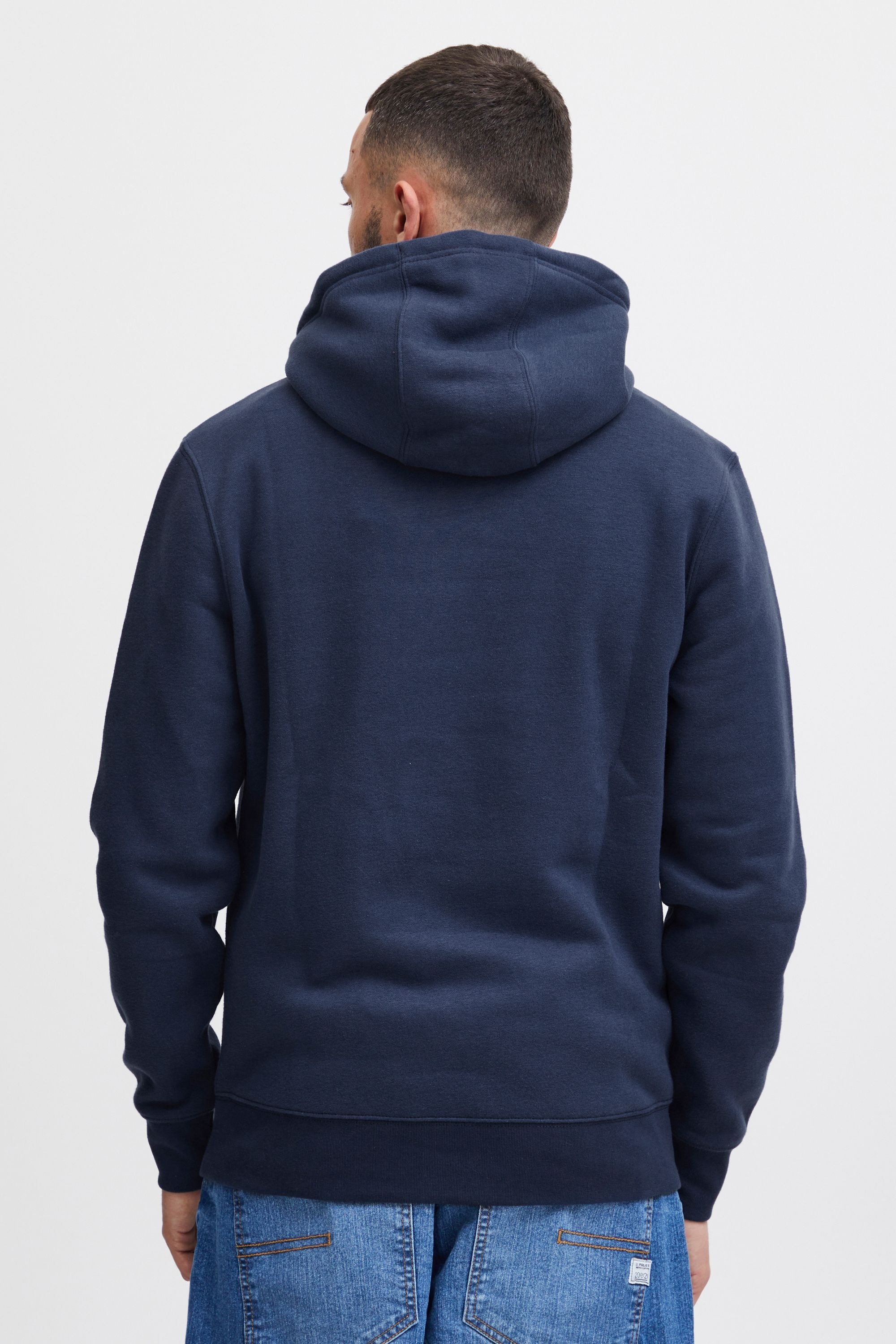 Kapuzenpullover BLEND "BHAbsalon", Herren, Gr. L, blau (marineblaus), Sweatware, 50% Baumwolle, 50% Polyester, bedruckt, regular fit, Pullover Kapuzenpullover, Stilvoller Hoodie mit Kapuze 6