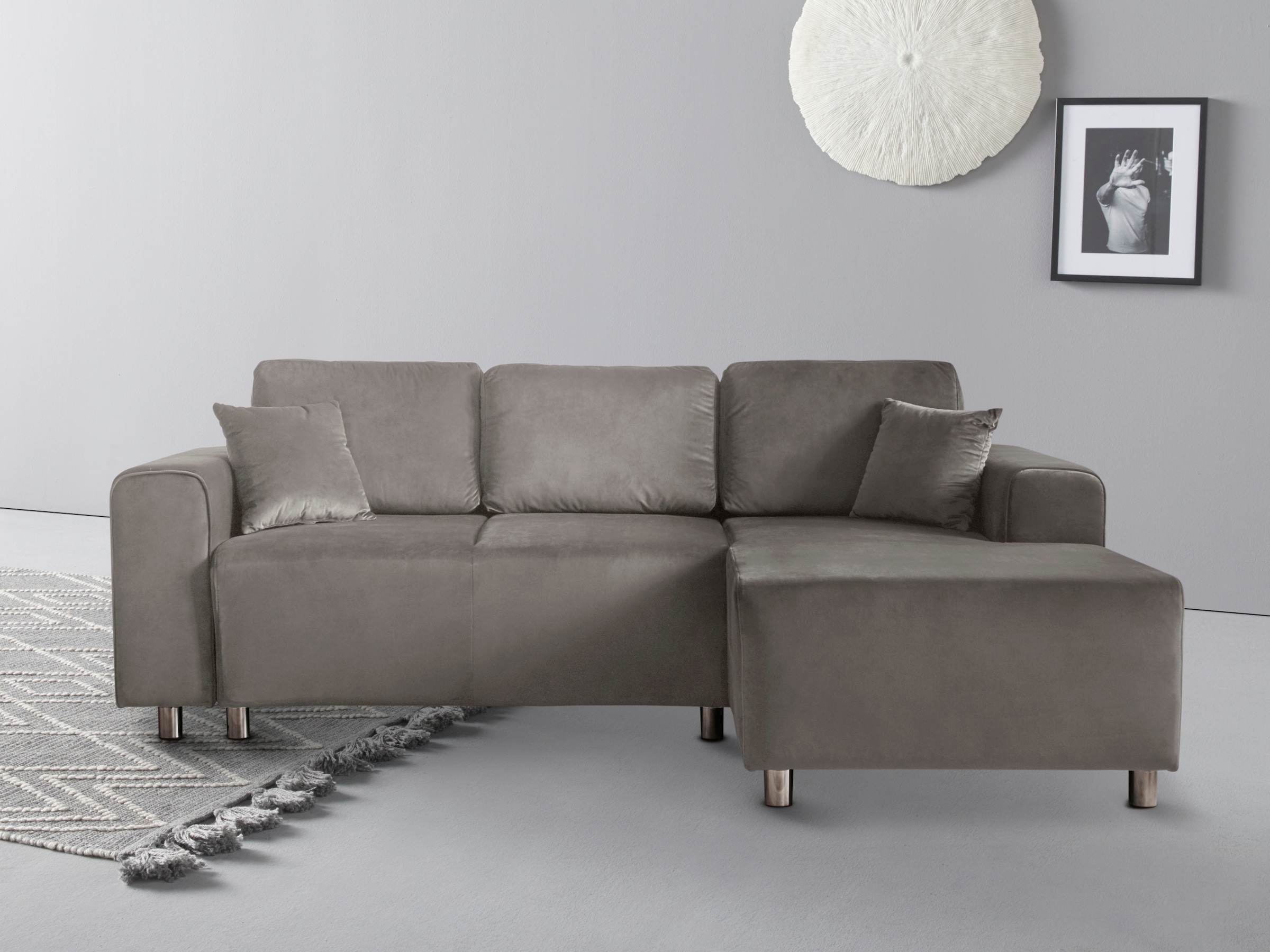Home affaire Ecksofa "Györ", L-Form, wahlweise mit Bettfunktion und Bettkas günstig online kaufen